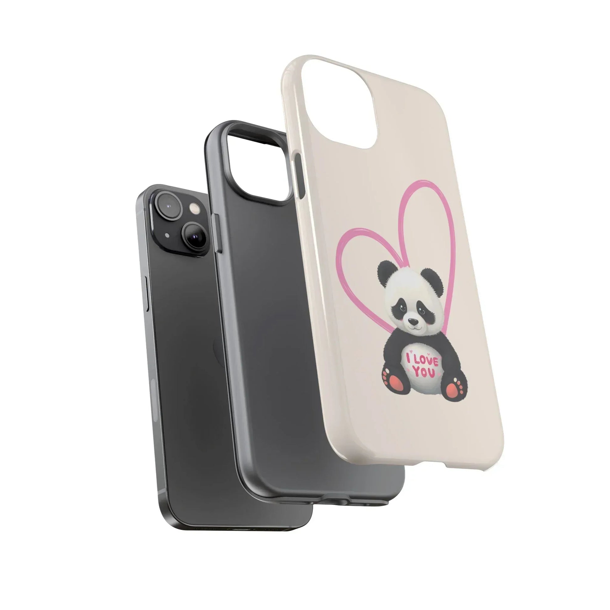 Cute Panda Heart Love Phone Case for iPhone 8-16 - KARARMDESIGN