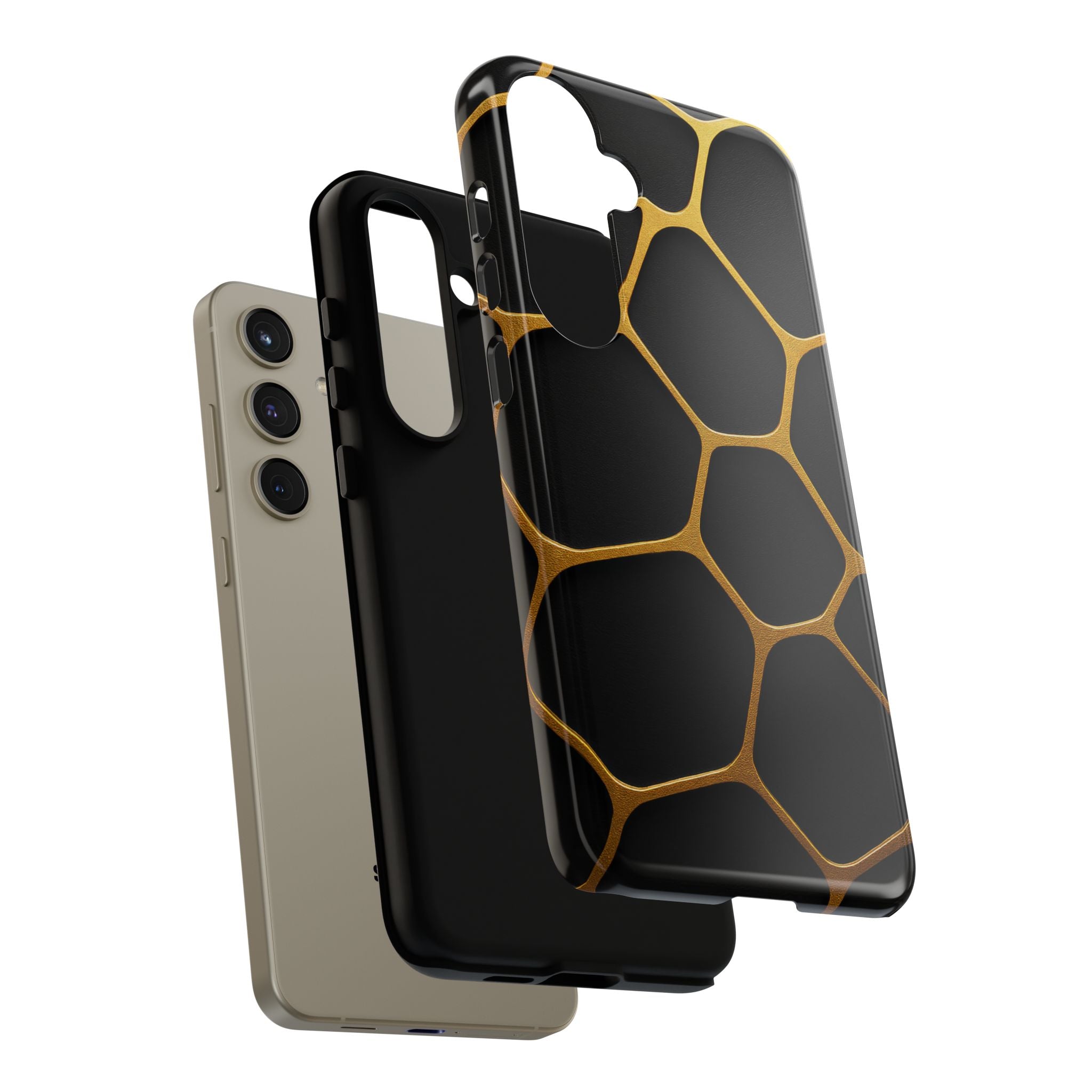 Golden Cellscape Tough Phone Case – Black & Gold
