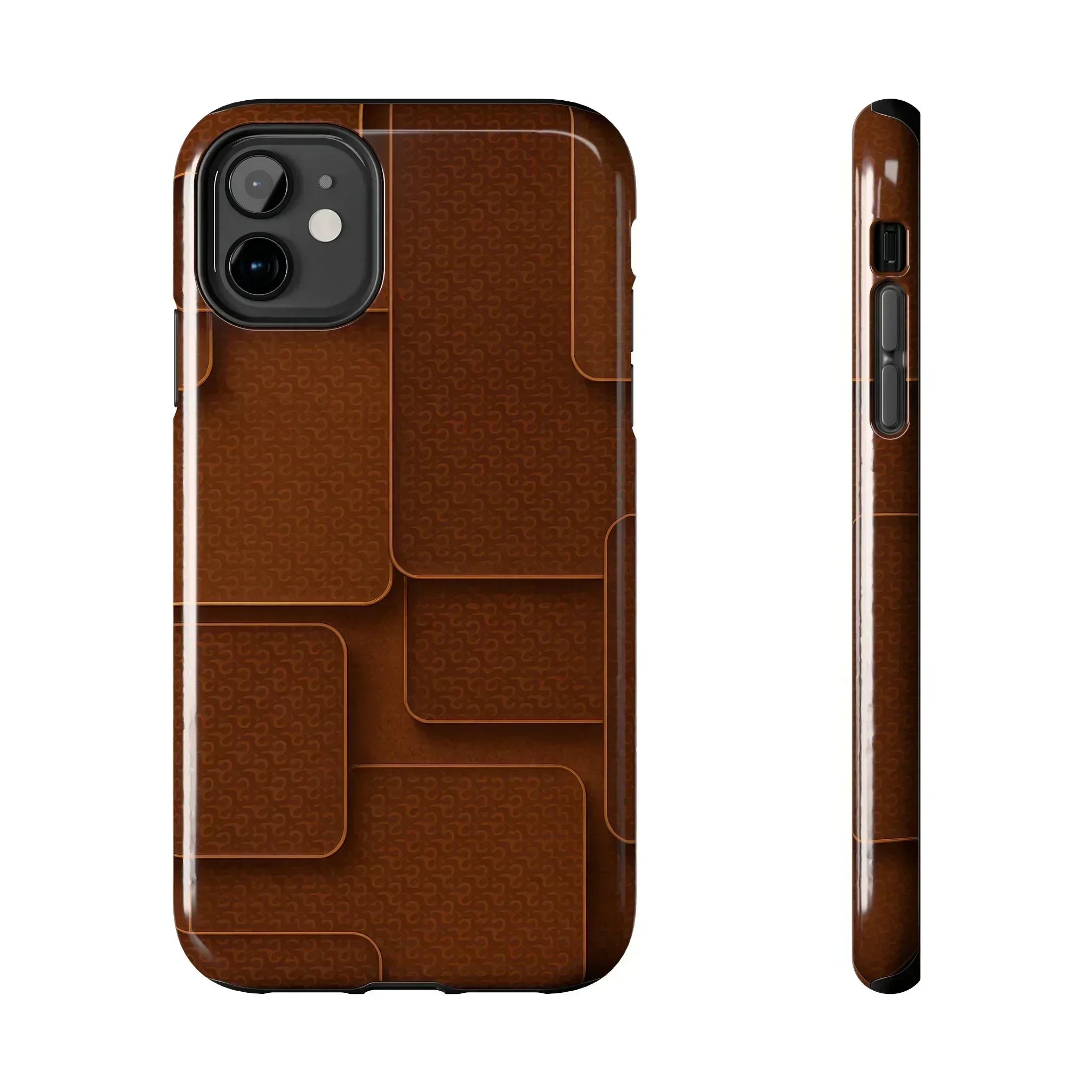 Textured Brown Phone Case for iPhone 7-16 and Samsung Galaxy S21-S24 - KARARMDESIGN