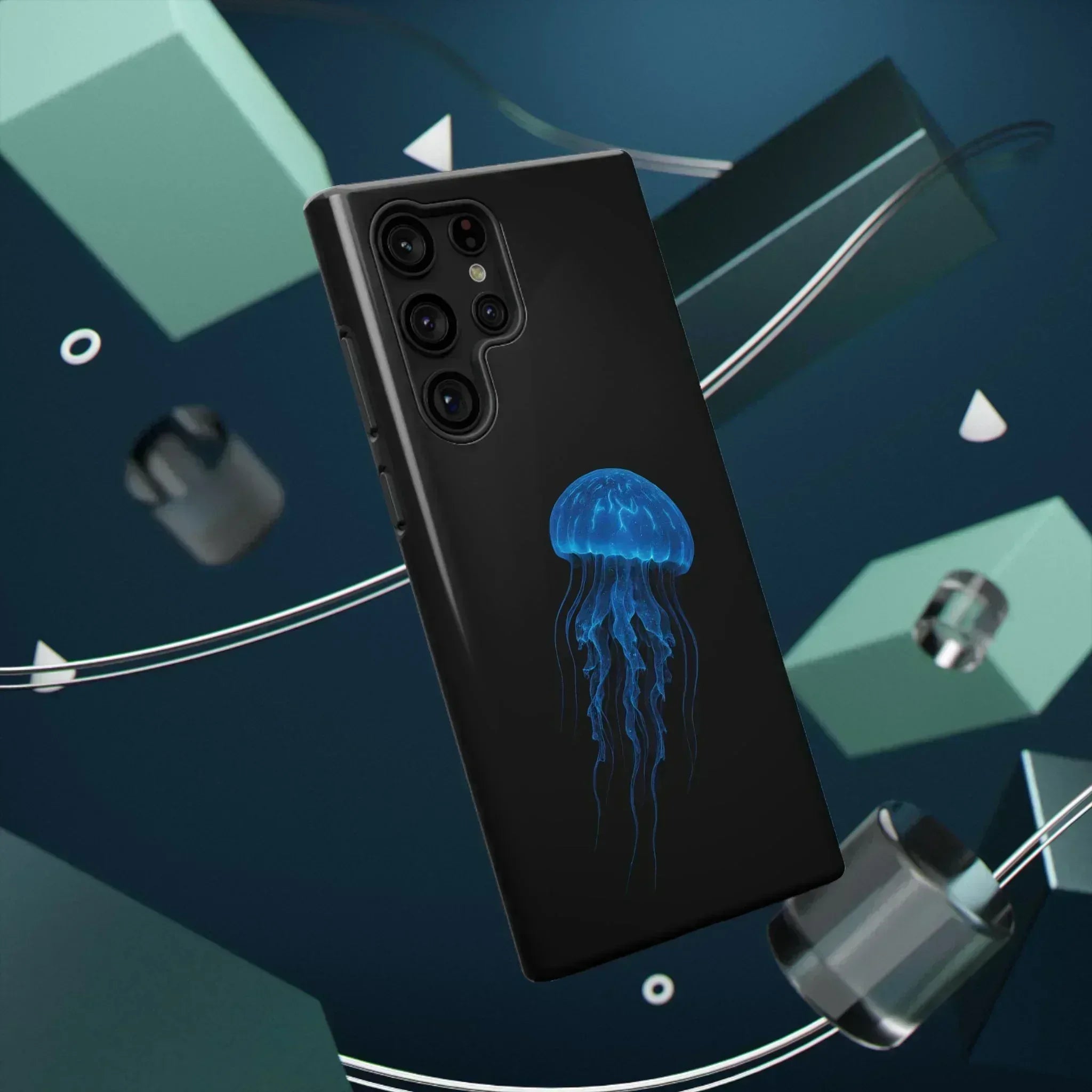 Blue Jellyfish Phone Case for iPhone 12-16 and Galaxy S21-S22 - KARARMDESIGN