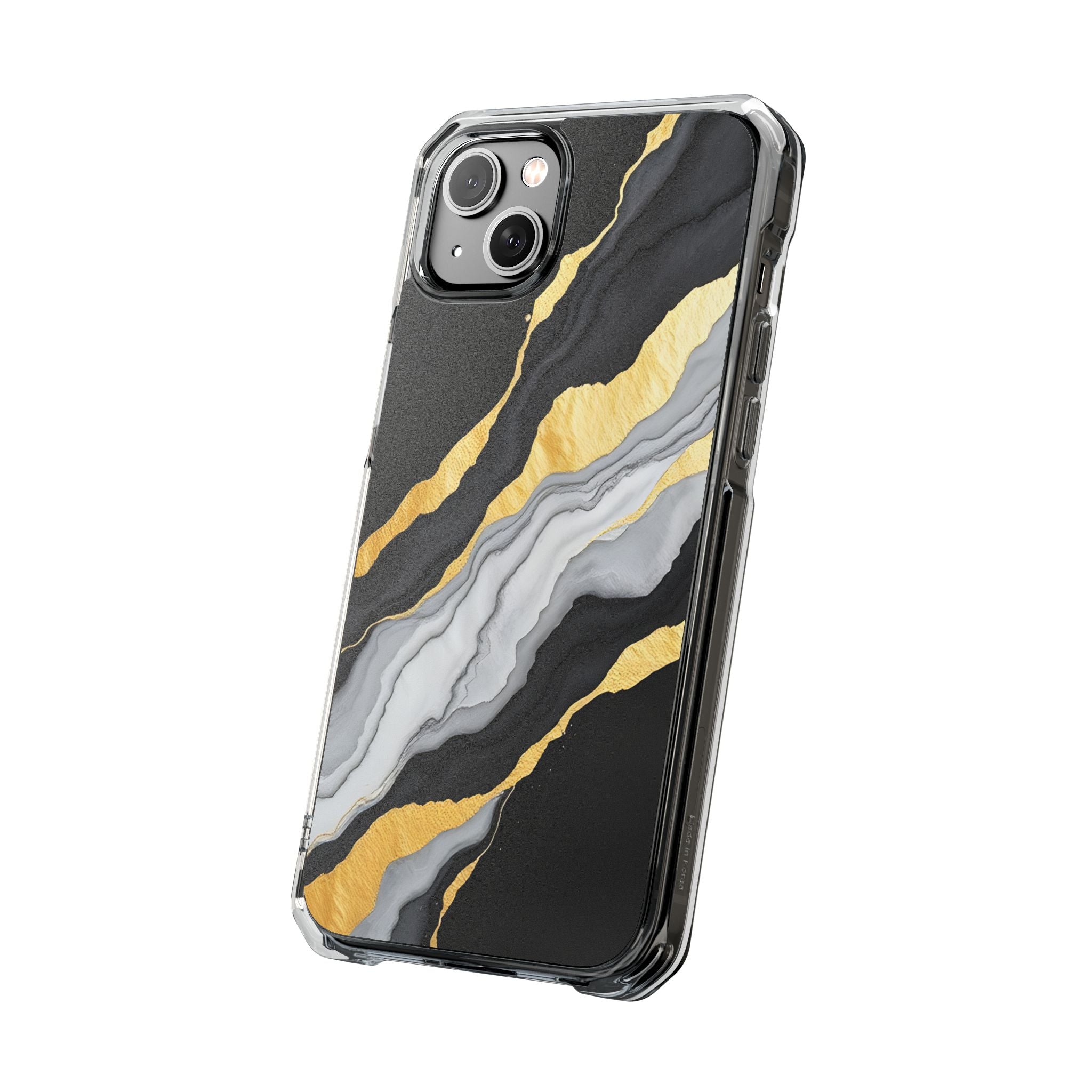Luxury Black and Gold Marble Magnetic Phone Case for iPhone 14-17
