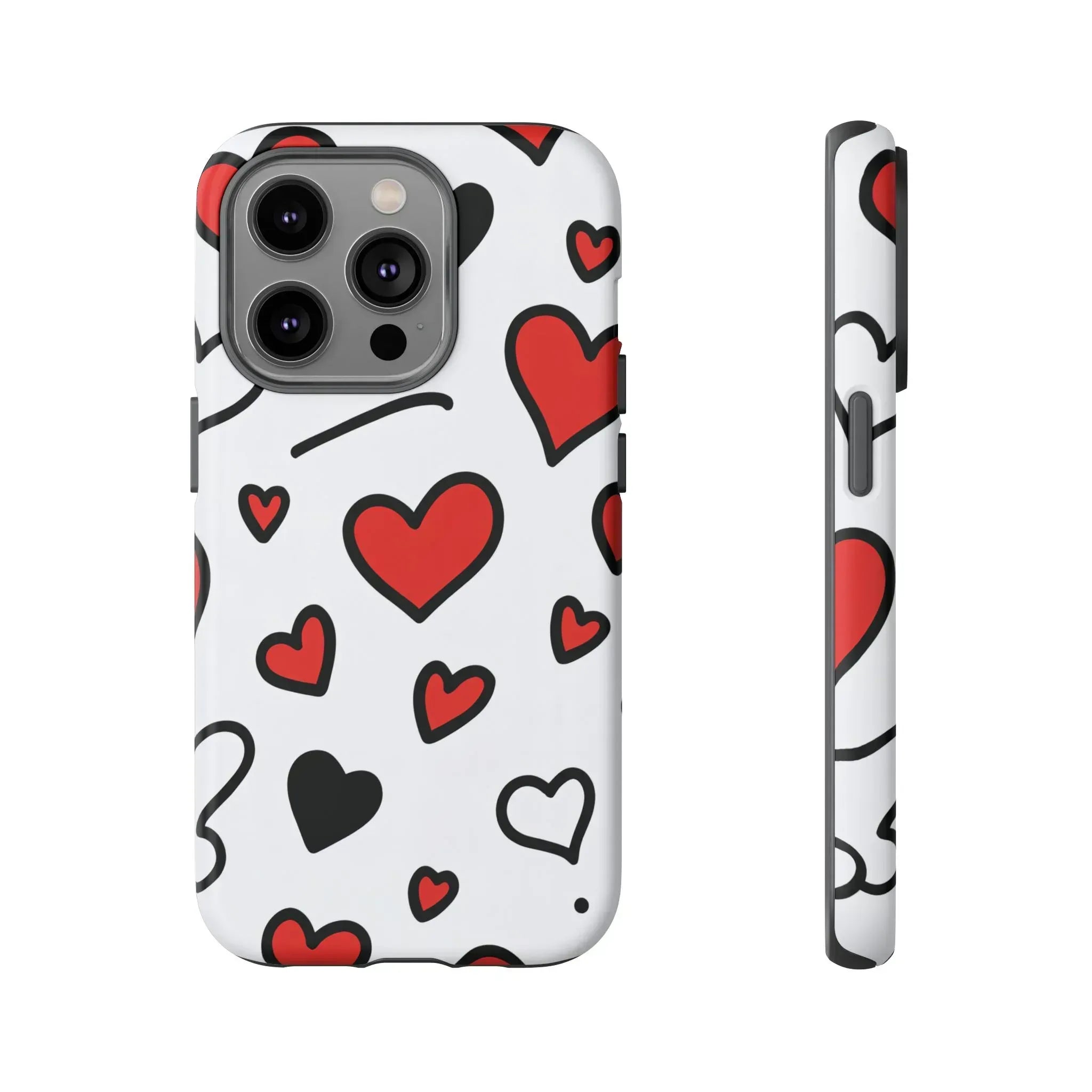 Scattered Hearts Phone Case for iPhone 11-17 and Galaxy S10-S25 - KARARMDESIGN