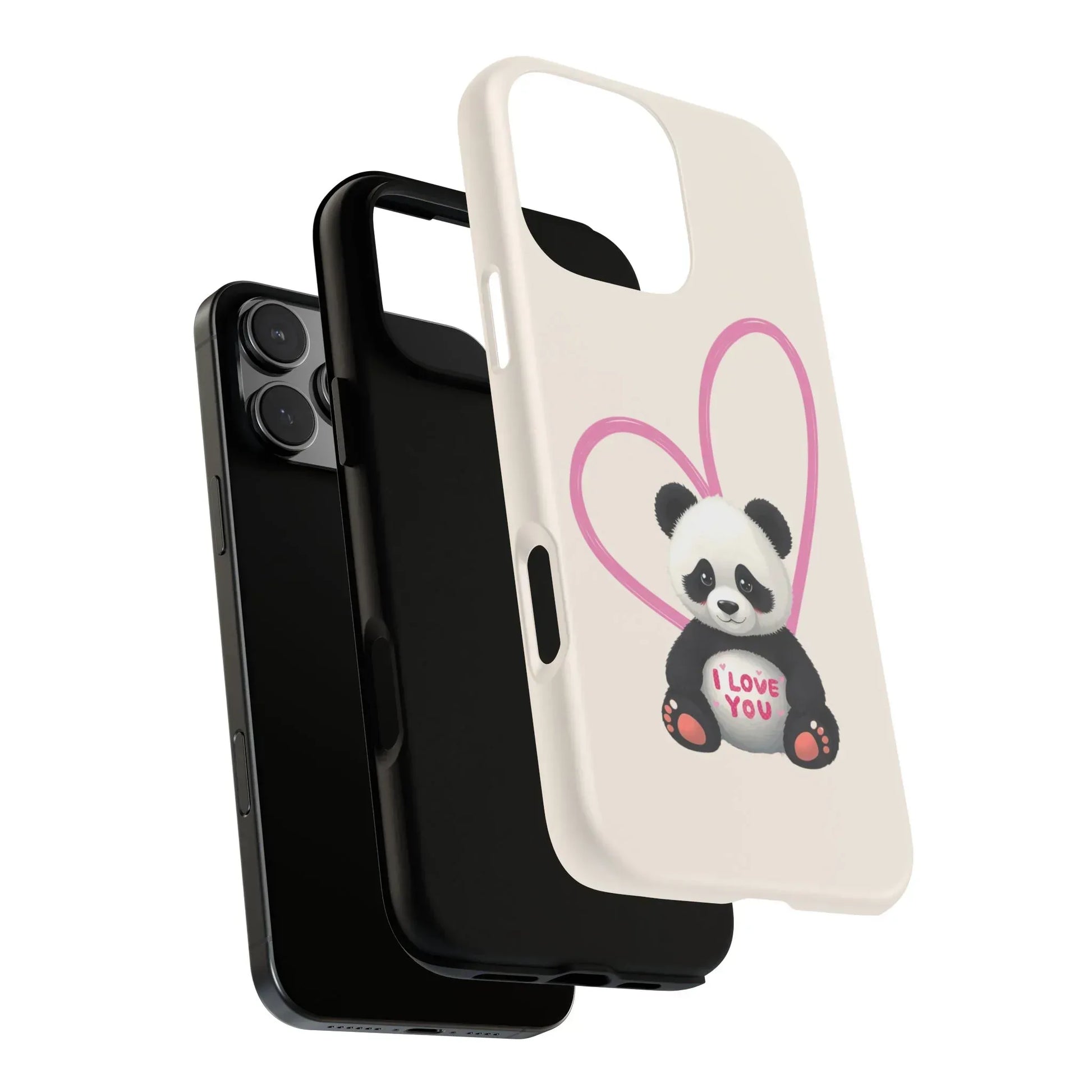 Cute Panda Heart Love Phone Case for iPhone 8-16 - KARARMDESIGN