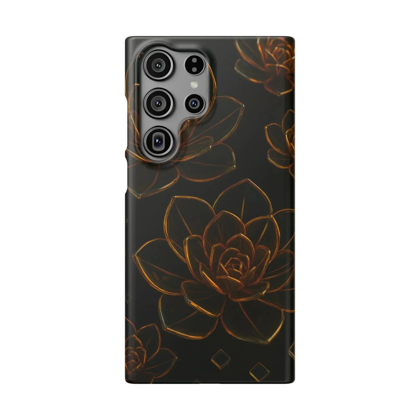Glass Flower Phone Case for iPhone 7-16 and Galaxy S10-S24 Models