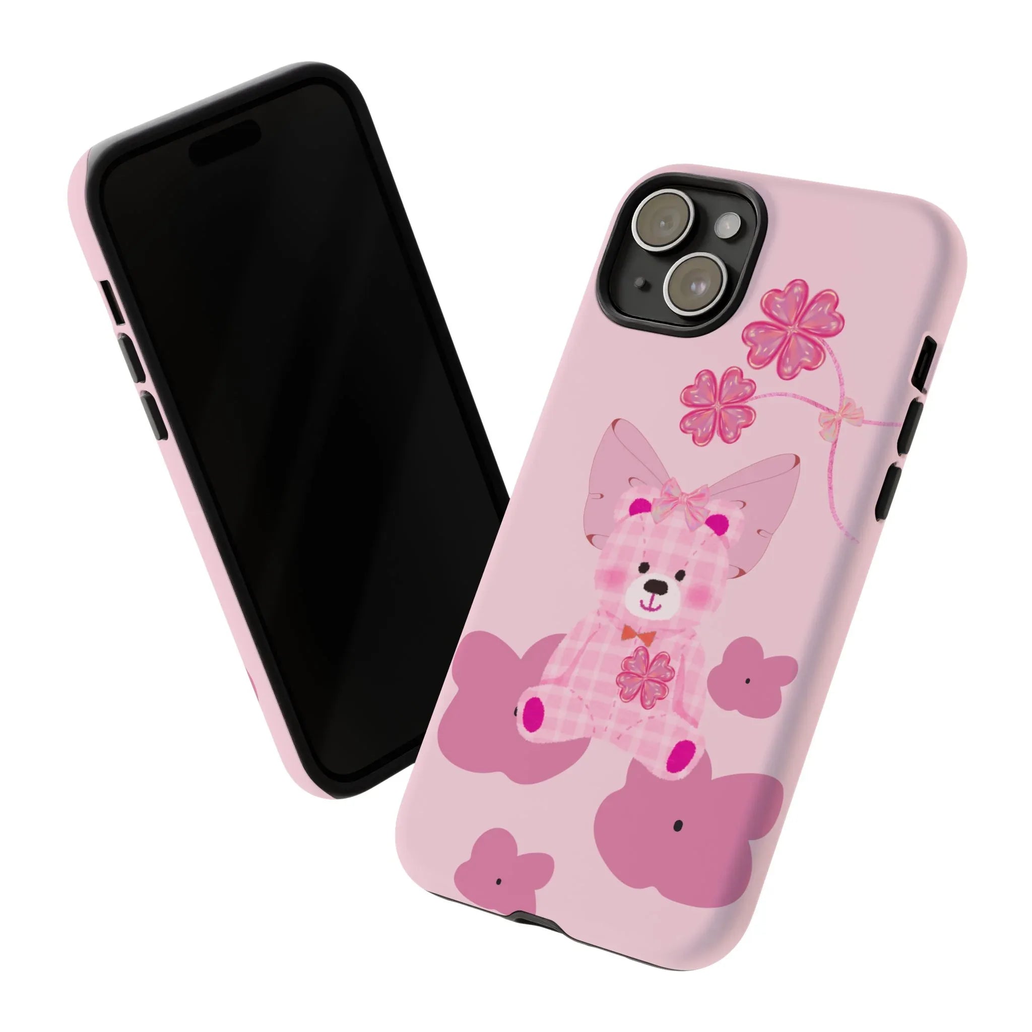 Pink Teddy Bear Phone Cases for iPhone, Pixel and Galaxy - KARARMDESIGN
