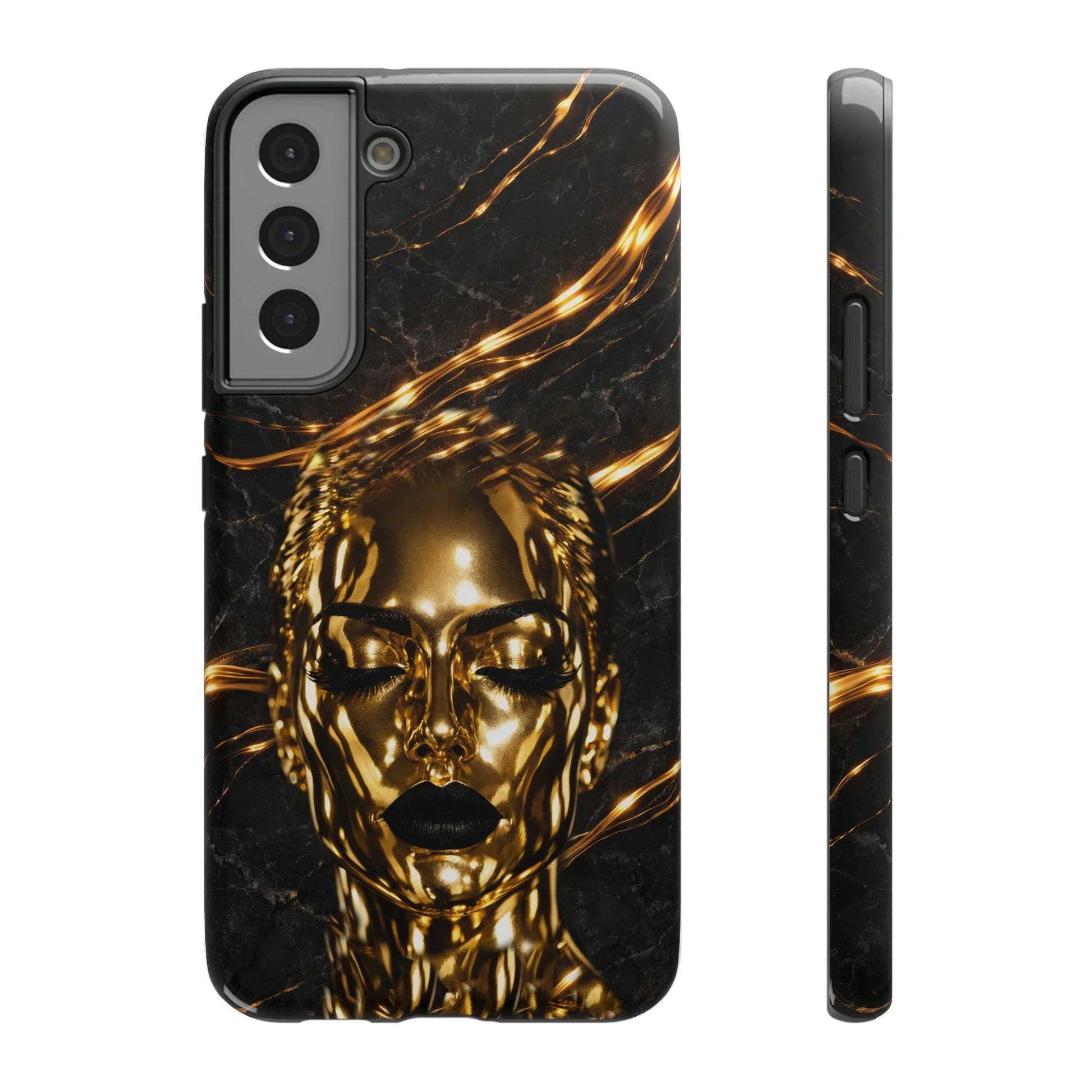 Luxury Gold Portrait Phone Case for iPhone 11-17 and Galaxy S21-S25 - KARARMDESIGN