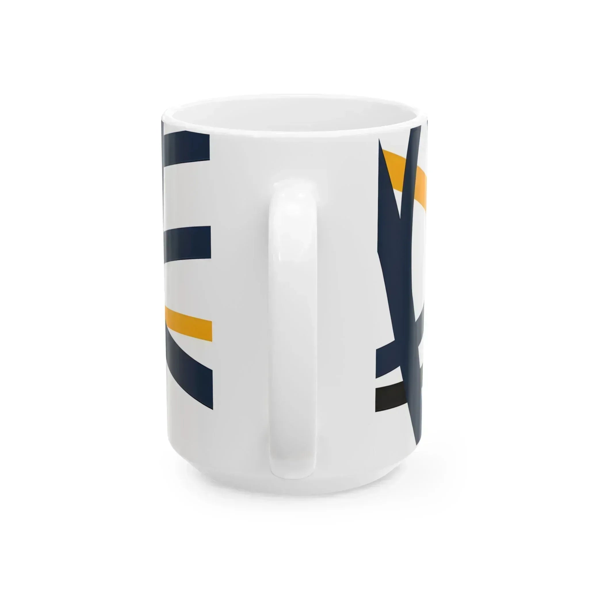 Navy Blue and Orange Smoke Pattern Ceramic Mug - KARARMDESIGN