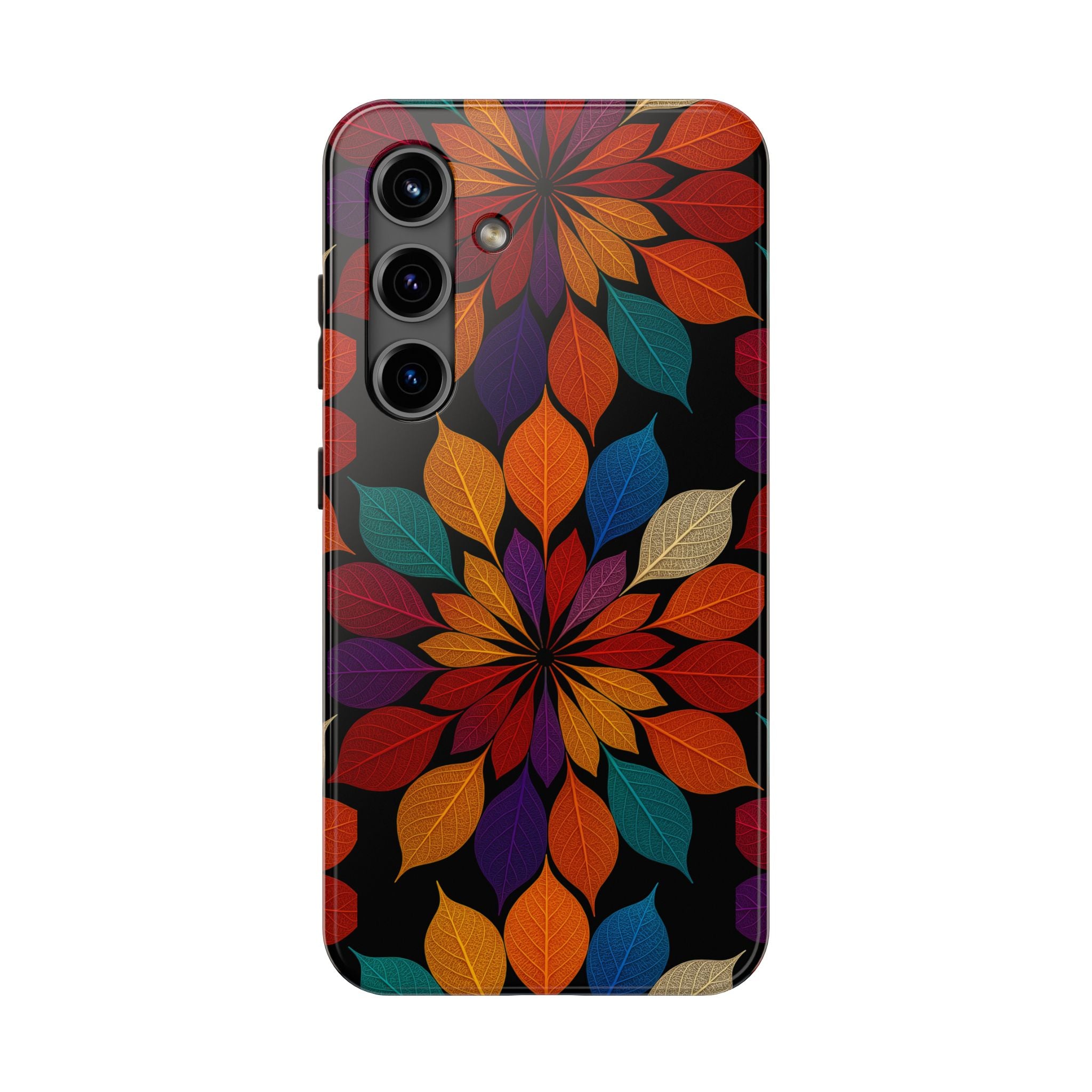 Leaf Mandala Phone Case for iPhone 11–17 & Galaxy S21–S26