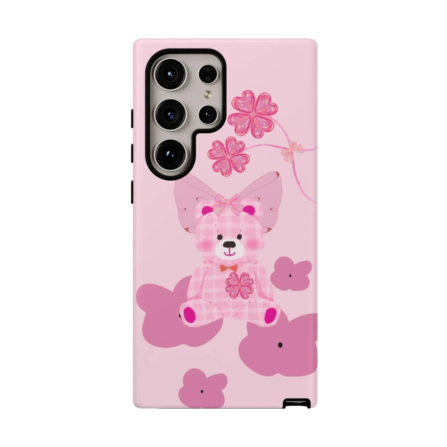 Pink Teddy Bear Phone Cases for iPhone, Pixel and Galaxy Models - KarArmDesign