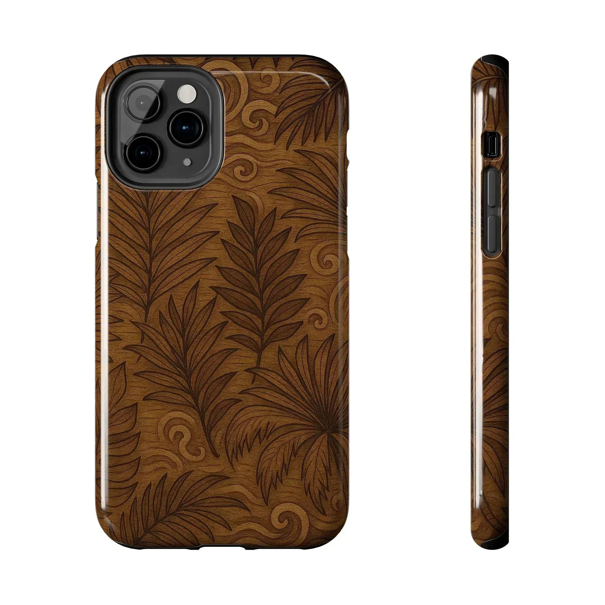 Wood Leaf Armor Phone Case for iPhone and Galaxy - KARARMDESIGN