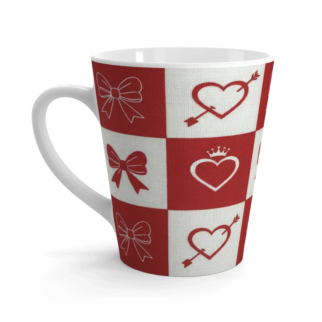 Sweetheart Check Latte Mug 12oz - KARARMDESIGN