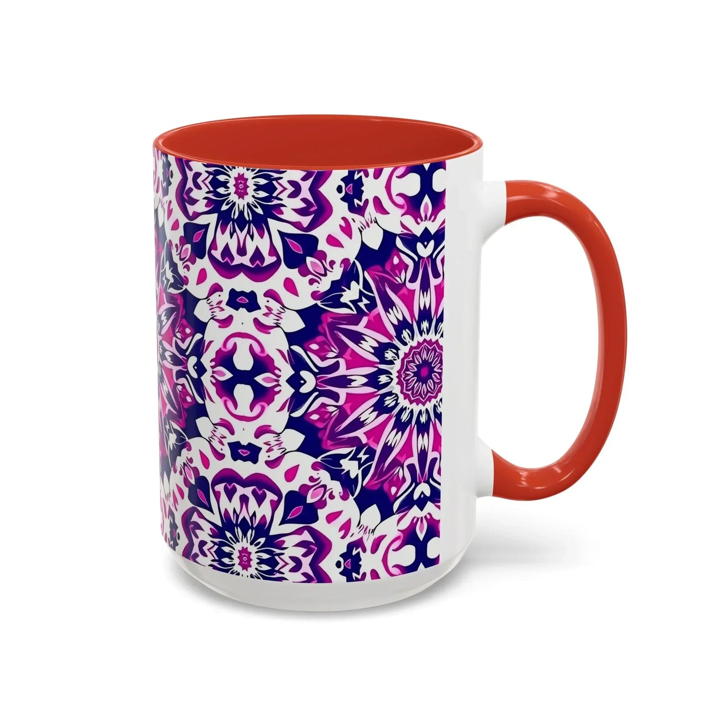Vibrant Mandala Burst Ceramic Coffee Mug -11 & 15oz - KarArmDesign