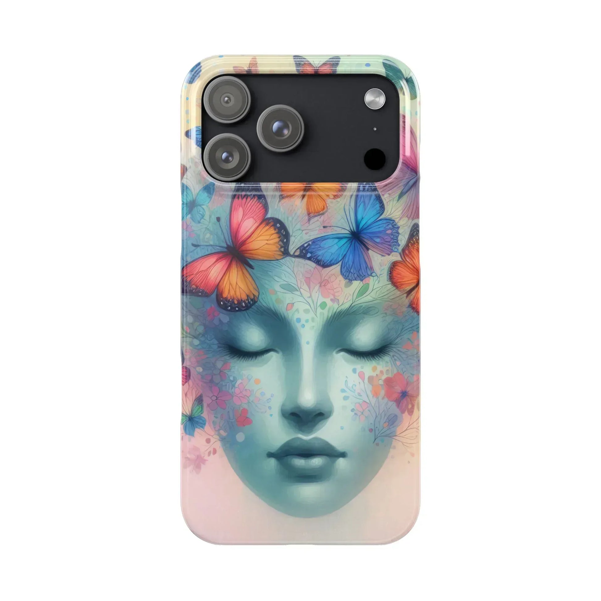 Butterfly Bloom Dreamy Woman Phone Case for iPhone - KARARMDESIGN