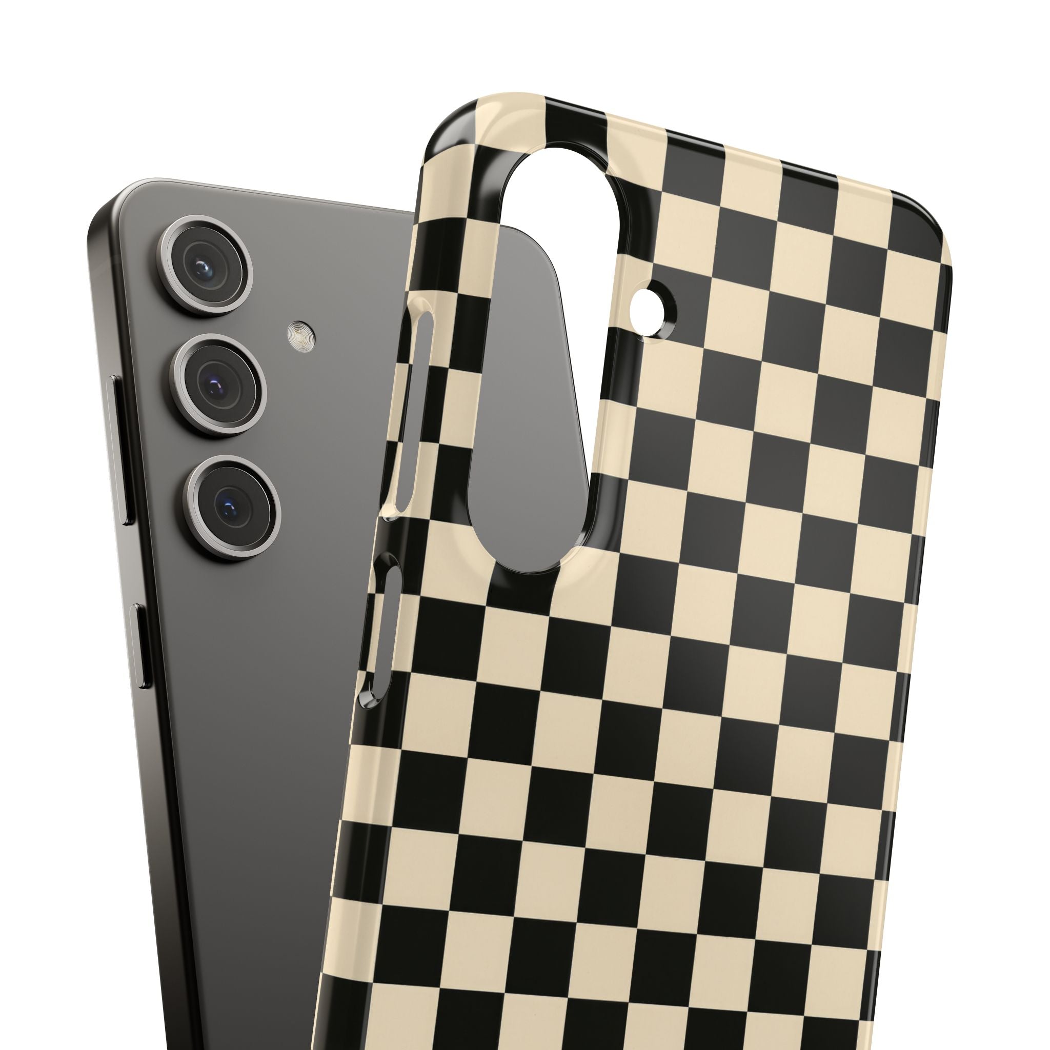 Stylish Matte Checker Phone Case for iPhone 11-17 & Galaxy S20-S26