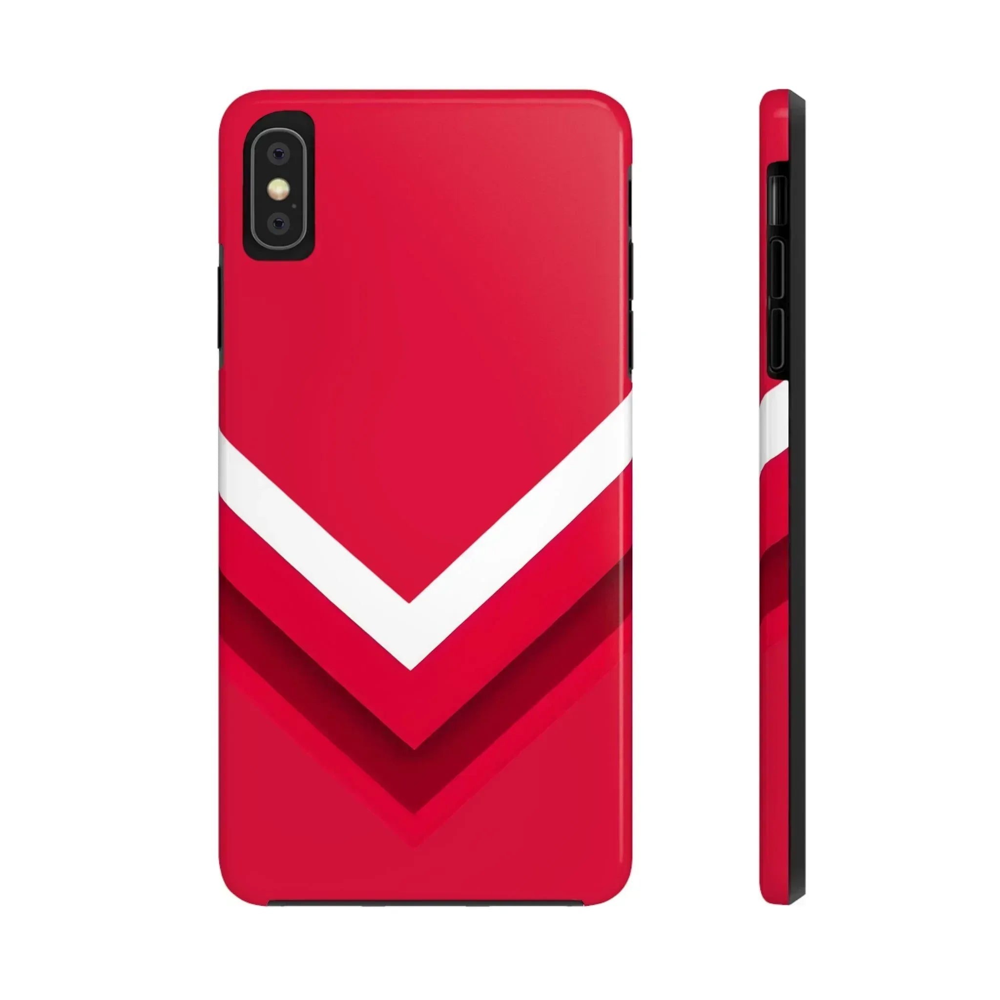 Red Chevron Armor Phone Case for iPhone 11–16 & Galaxy S21–S24 - KARARMDESIGN
