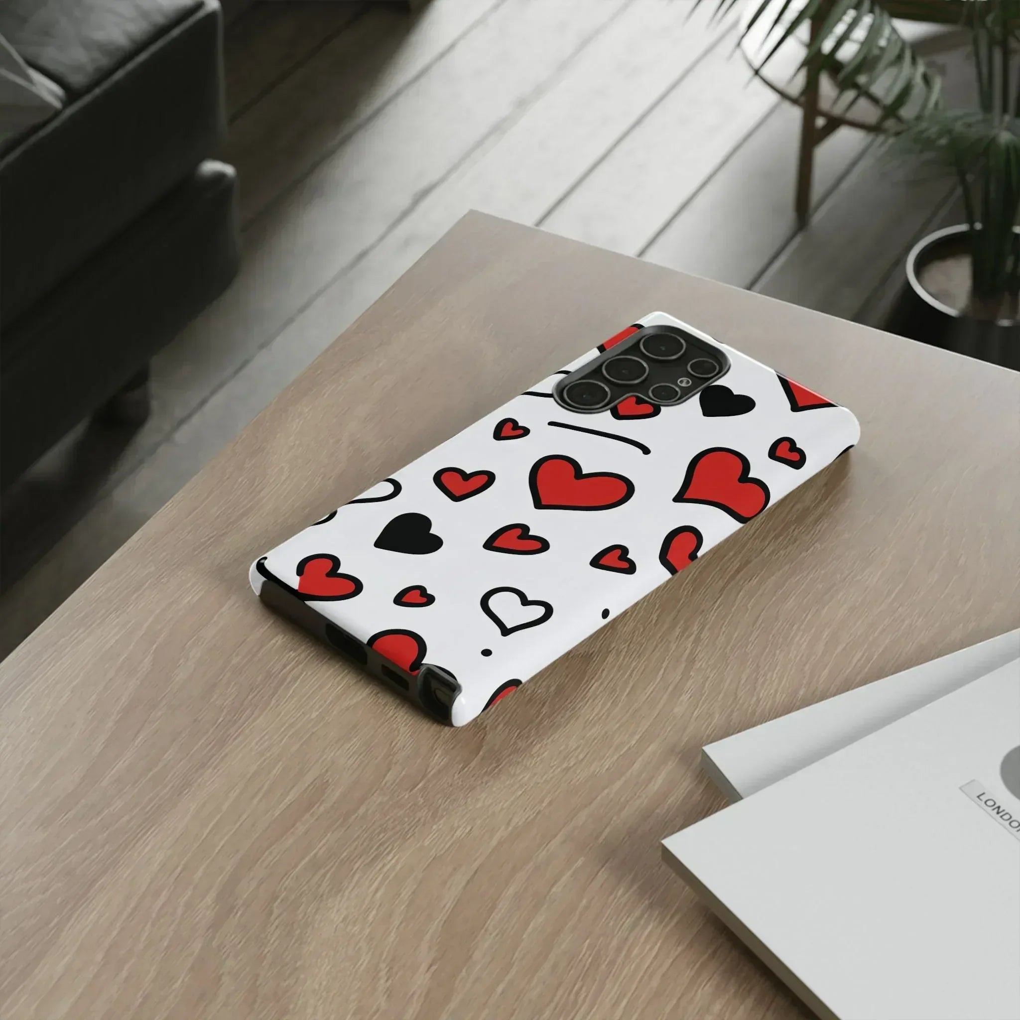 Scattered Hearts Phone Case for iPhone 11-17 and Galaxy S10-S25 - KARARMDESIGN