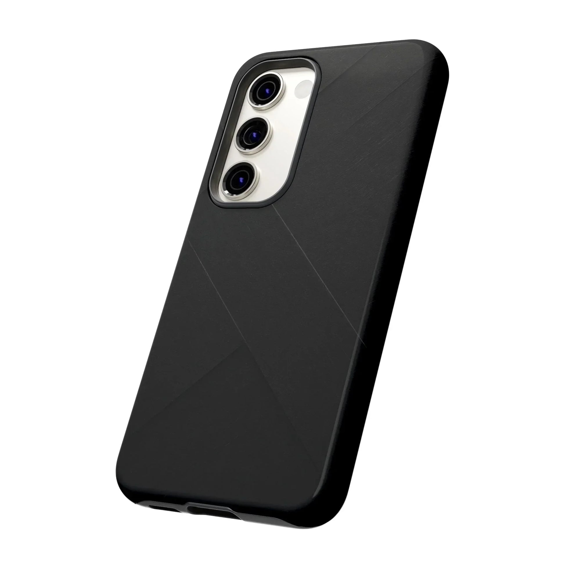 Matte Black Diagonal Line Phone Case for iPhone 8-16 and Galaxy S10-S25 Models - KarArmDesign