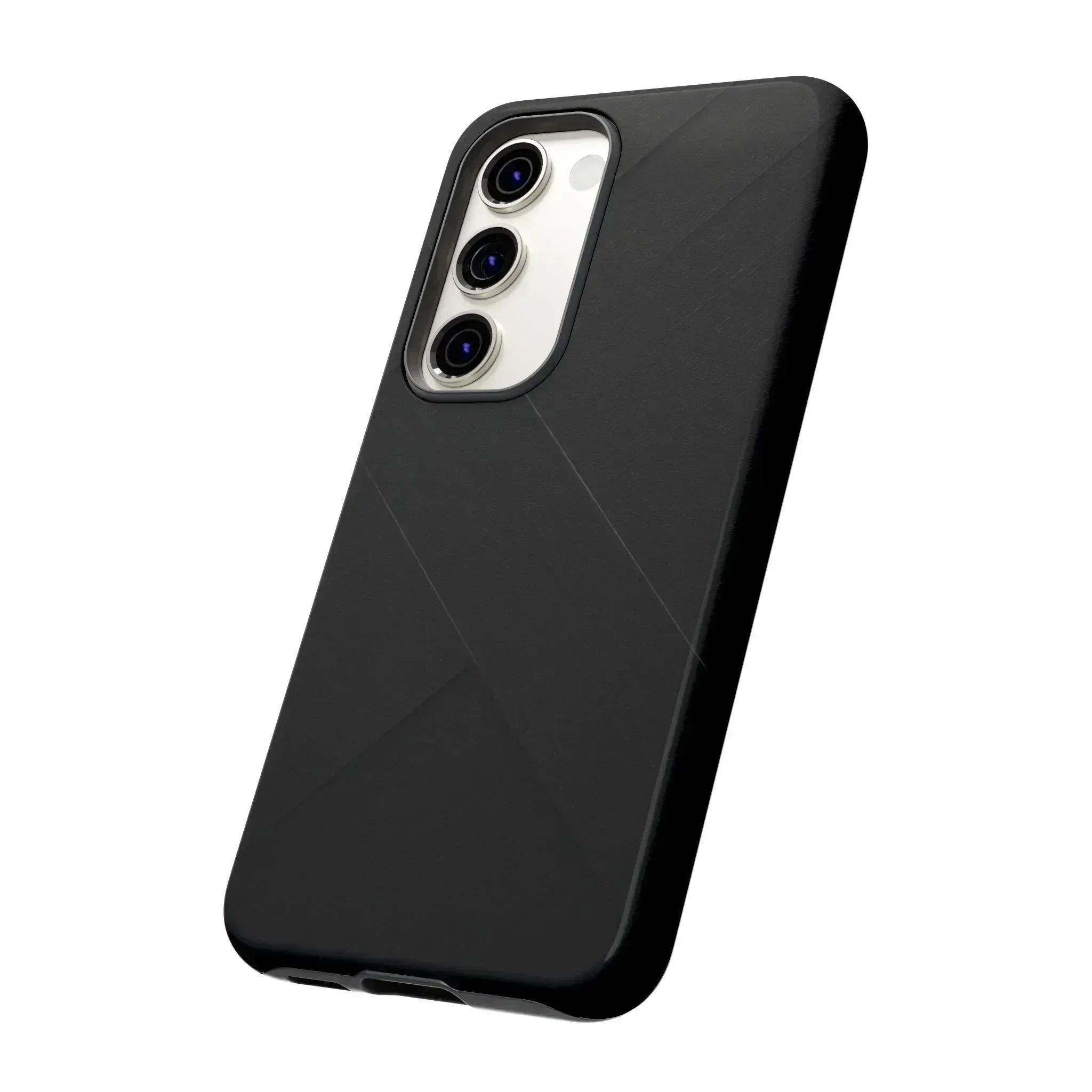 Matte Black Diagonal Line Phone Case for iPhone 8-16 and Galaxy S10-S25 - KARARMDESIGN