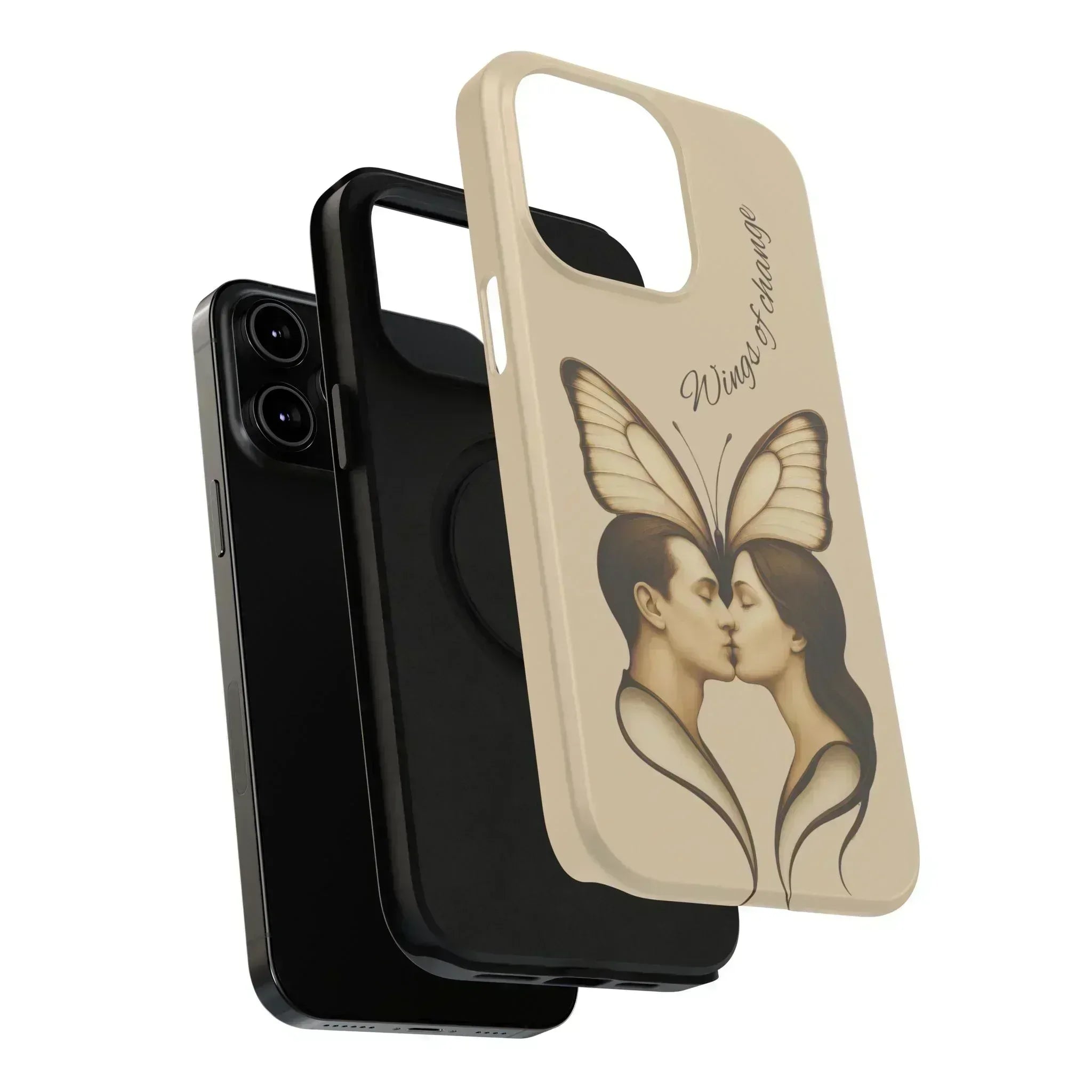 Romantic Butterfly Couple Phone Case for iPhone 12-16 and Galaxy S21-S22 - KARARMDESIGN