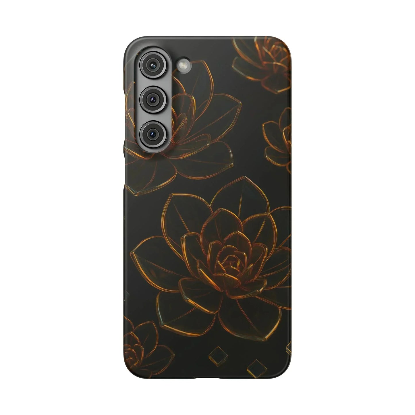 Glass Flower Phone Case for iPhone 7-16 and Galaxy S10-S24 Models