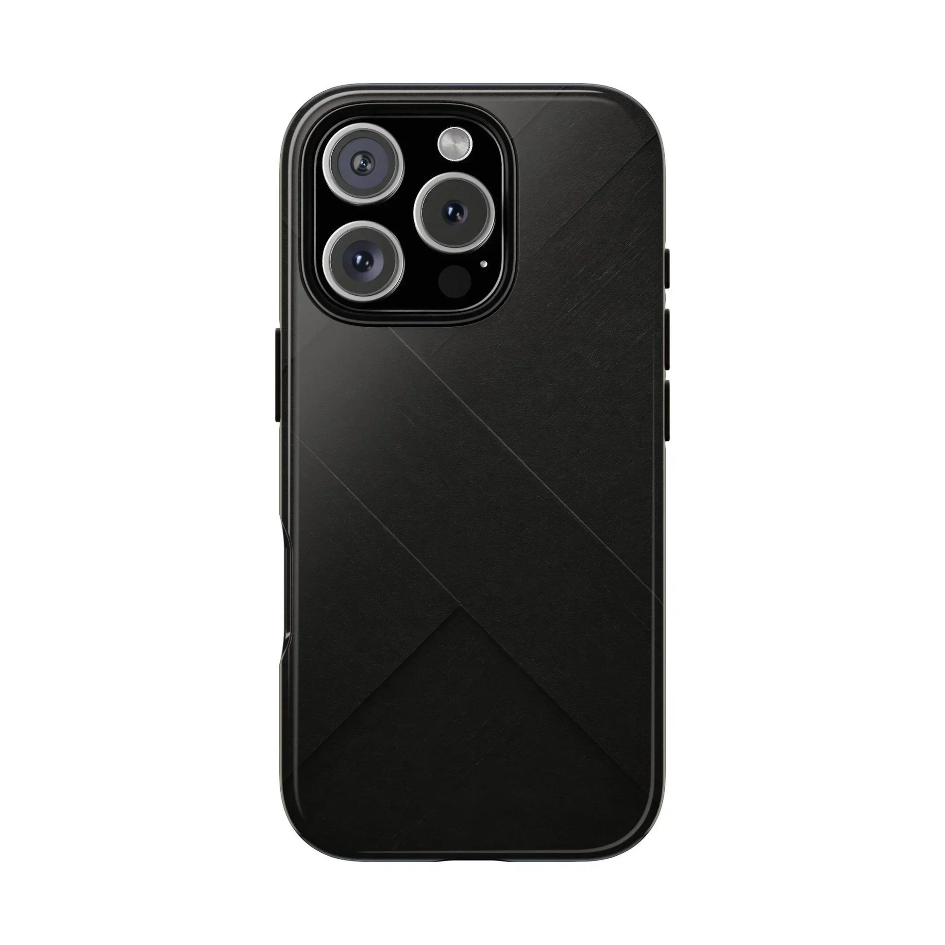Matte Black Diagonal Line Phone Case for iPhone 8-16 and Galaxy S10-S25 Models - KarArmDesign
