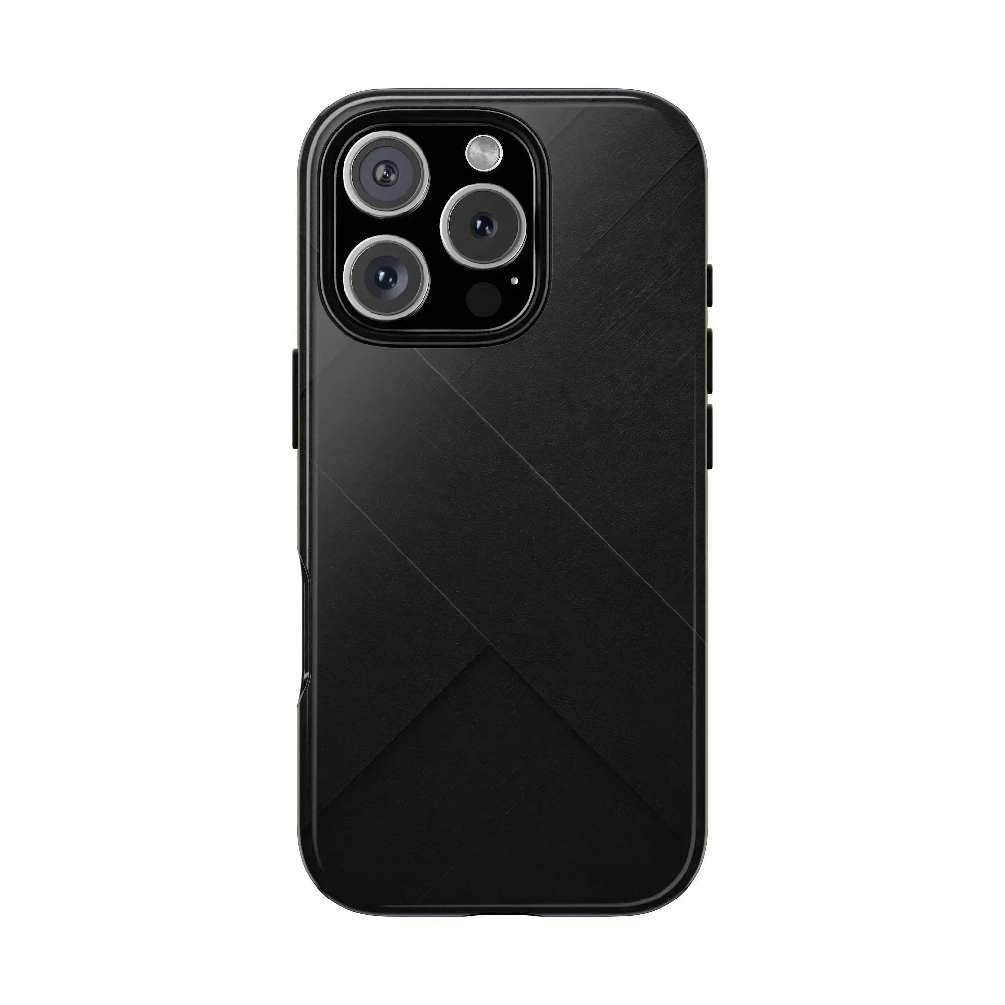 Matte Black Diagonal Line Phone Case for iPhone 8-16 and Galaxy S10-S25 - KARARMDESIGN