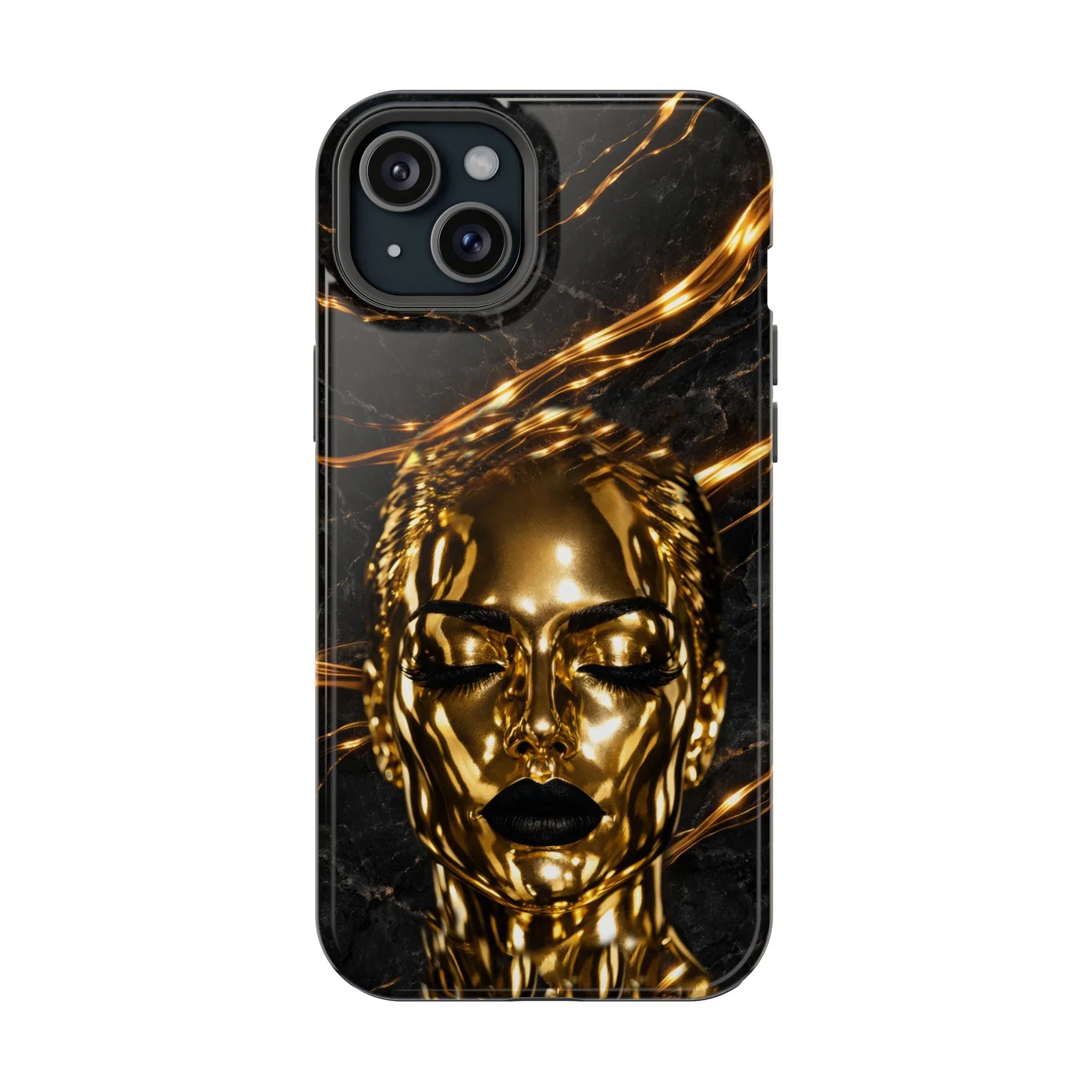 Luxury Gold Portrait Phone Case for iPhone 11-17 and Galaxy S21-S25 - KARARMDESIGN