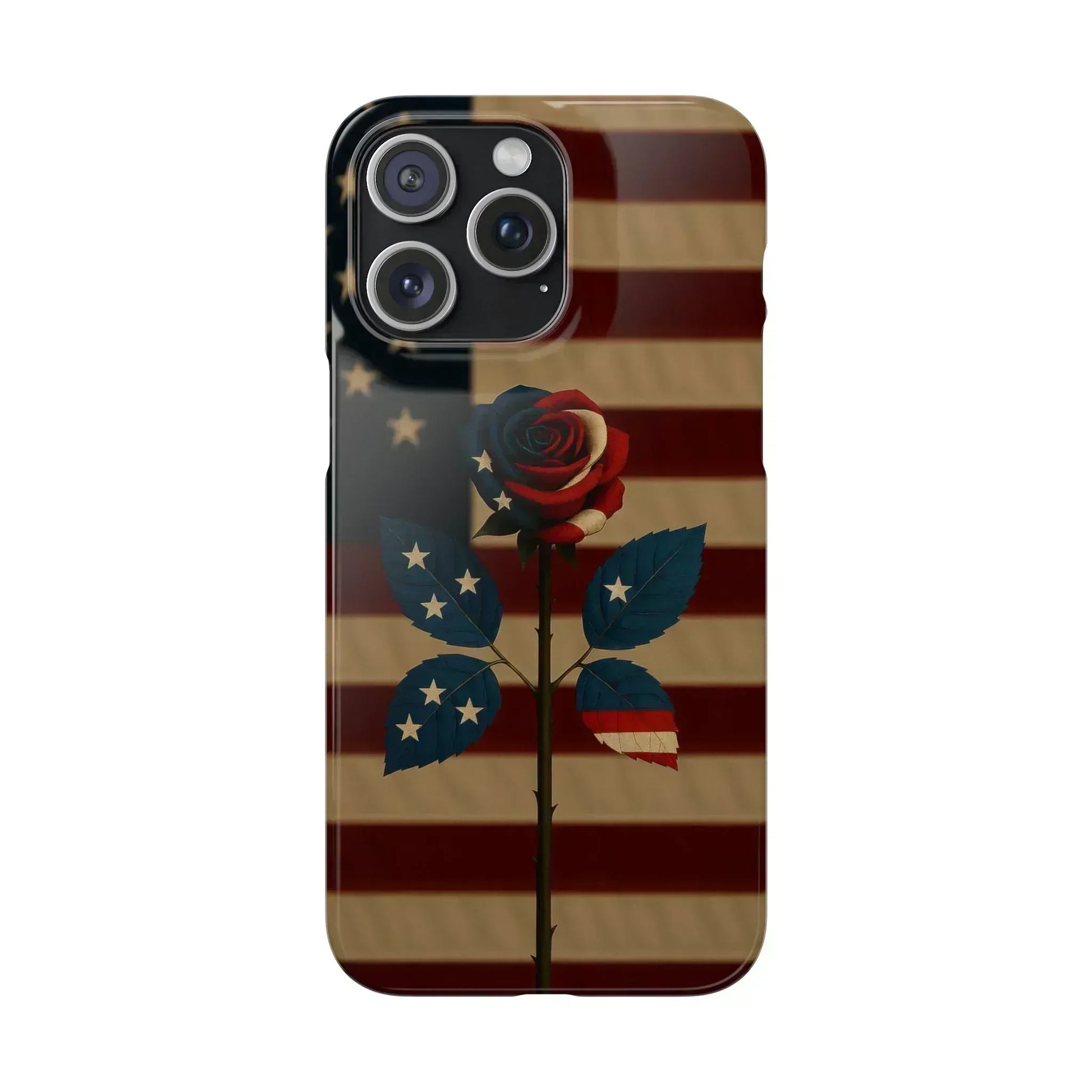 American Rose Flag Phone Case for iPhone 8-16 and Galaxy S10-S24 - KARARMDESIGN