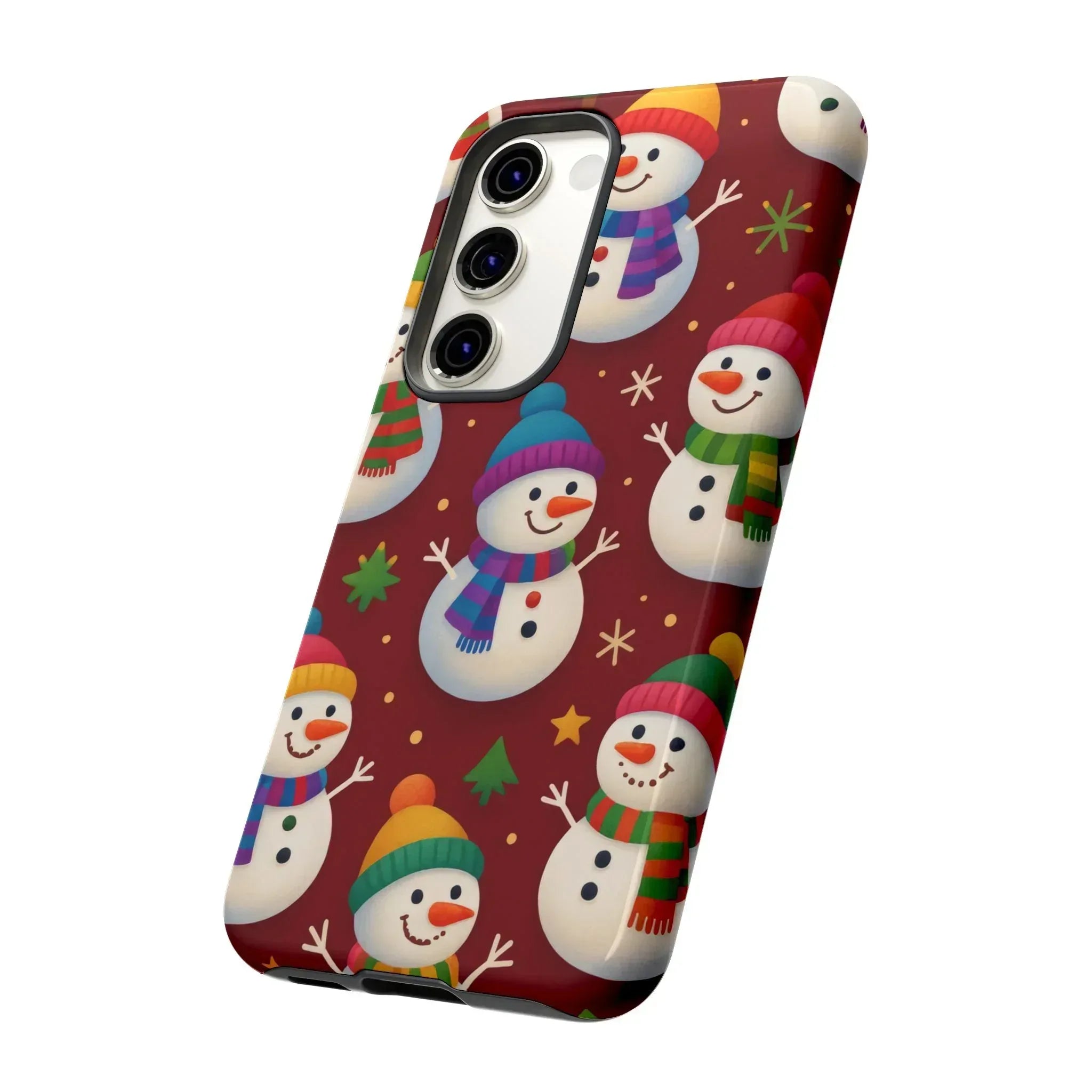 Festive Snowmen Parade Phone Case for iPhone 11–17 and Galaxy S10–S25 - KARARMDESIGN
