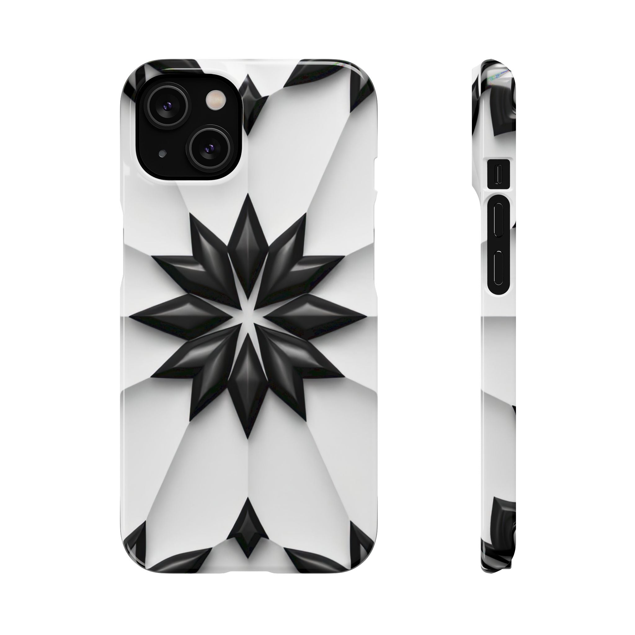 Black & White Geometric Snap Case for iPhone & Samsung Galaxy