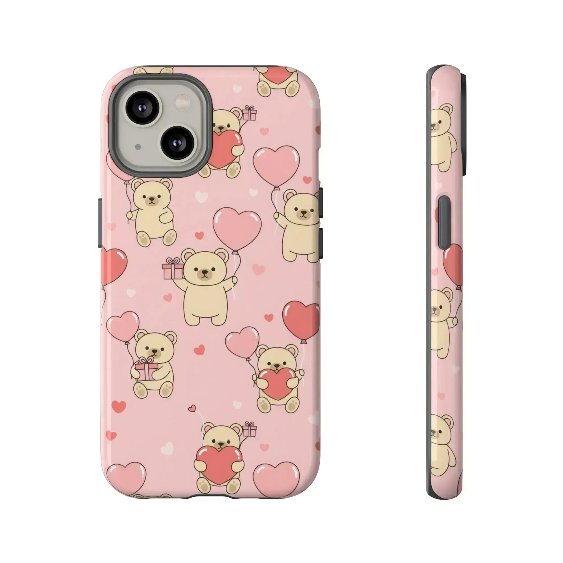 Teddy's Valentine Parade Phone Case for iPhone 11-17 and Galaxy S21-S25 - KARARMDESIGN
