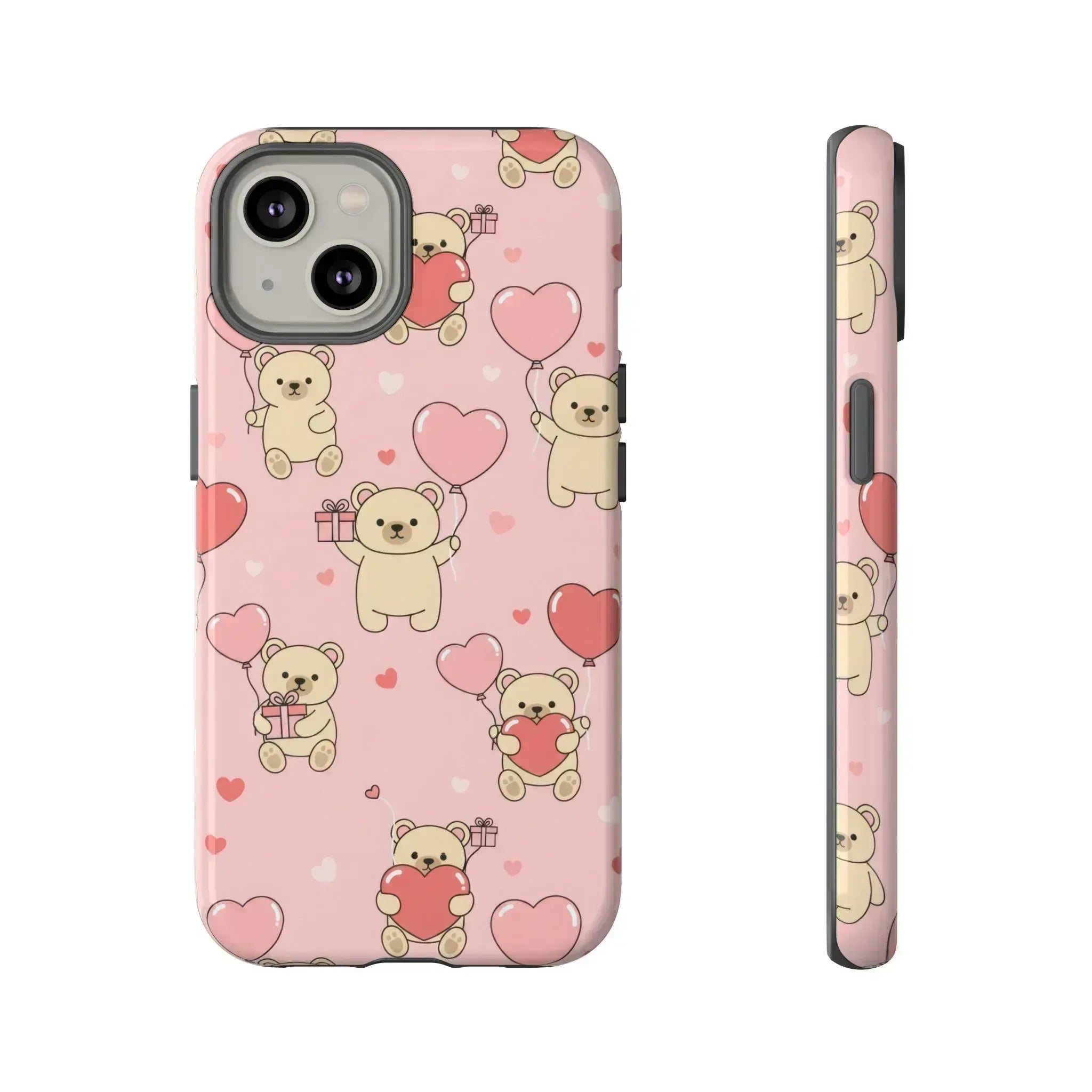 Teddy's Valentine Parade Phone Case for iPhone 11-17 and Galaxy S21-S25 - KARARMDESIGN