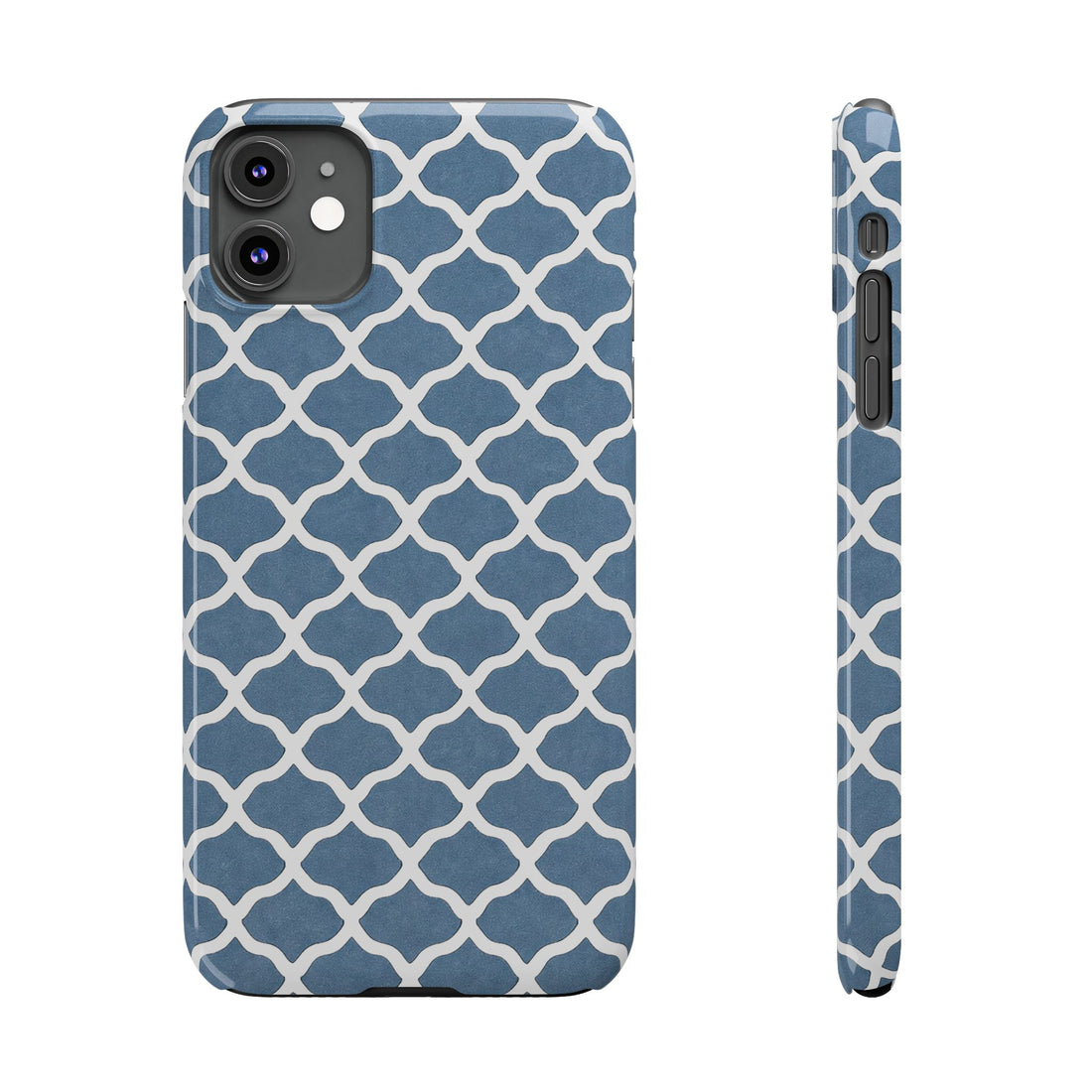 Azure Lattice Pattern Phone Case Slim Phone Cases for iPhone 11-17