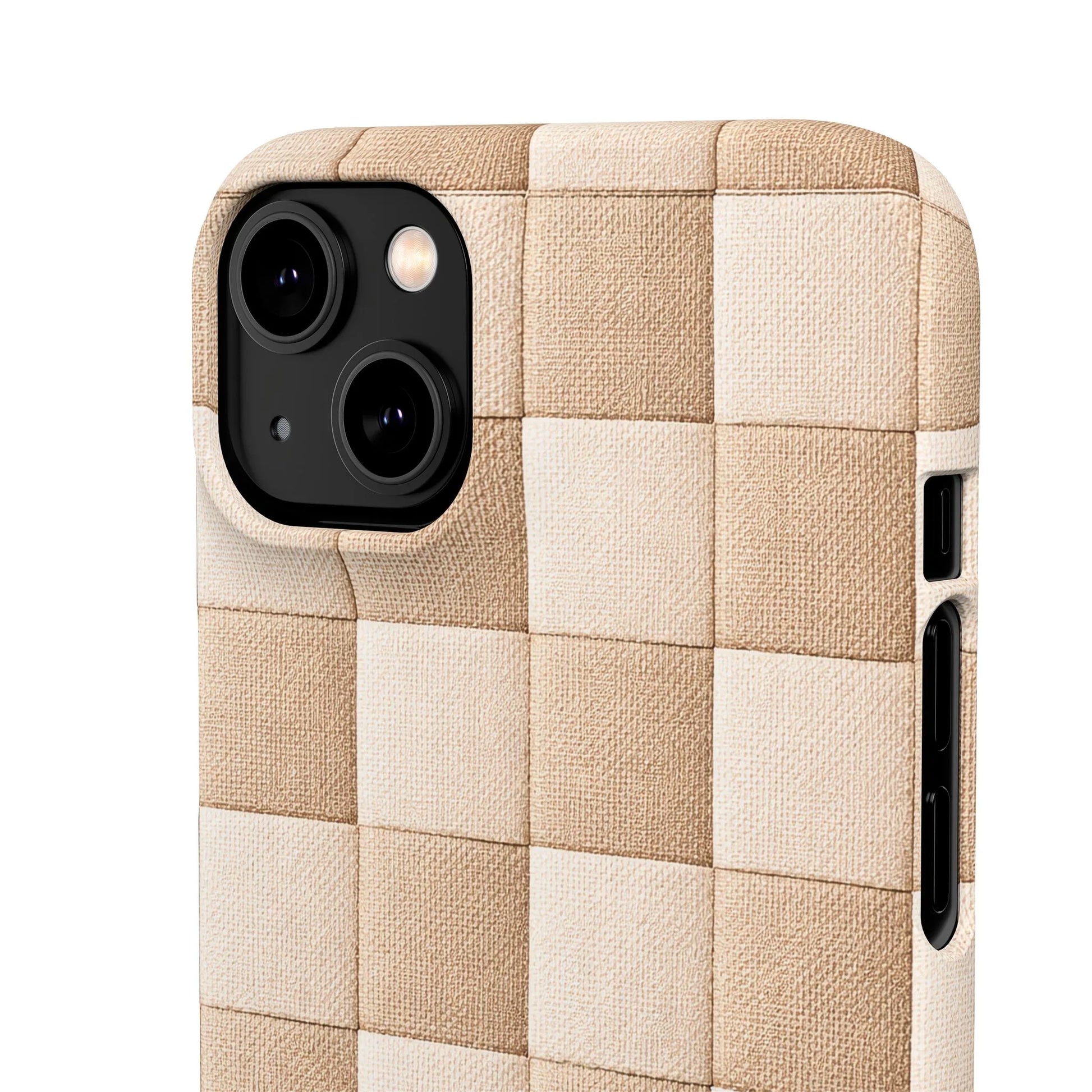 Beige Woven Phone Case for iPhone 11-17 and Galaxy S20-S25 - KARARMDESIGN