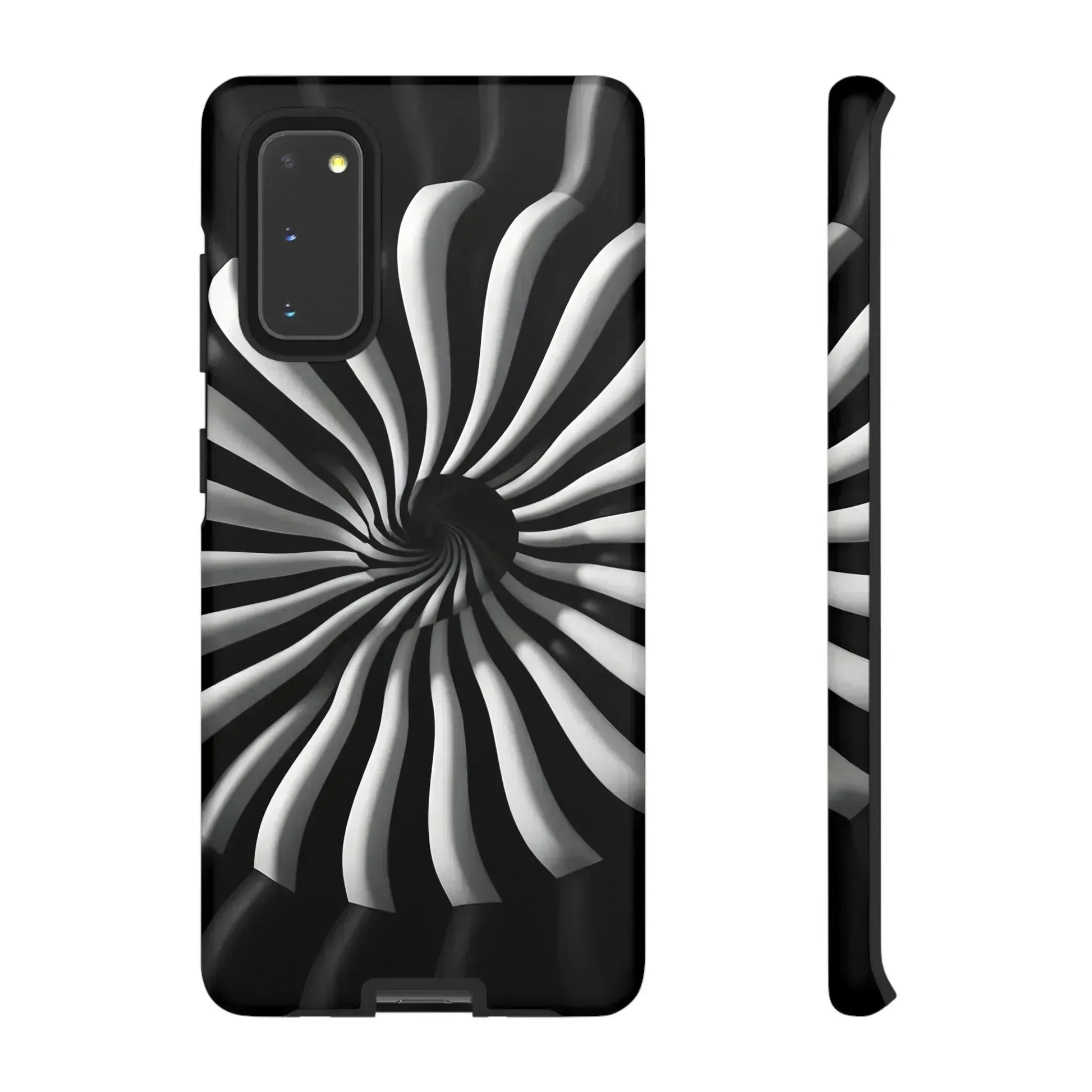 Hypnotic Black and White Spiral Phone Case for iPhone & Galaxy - KARARMDESIGN