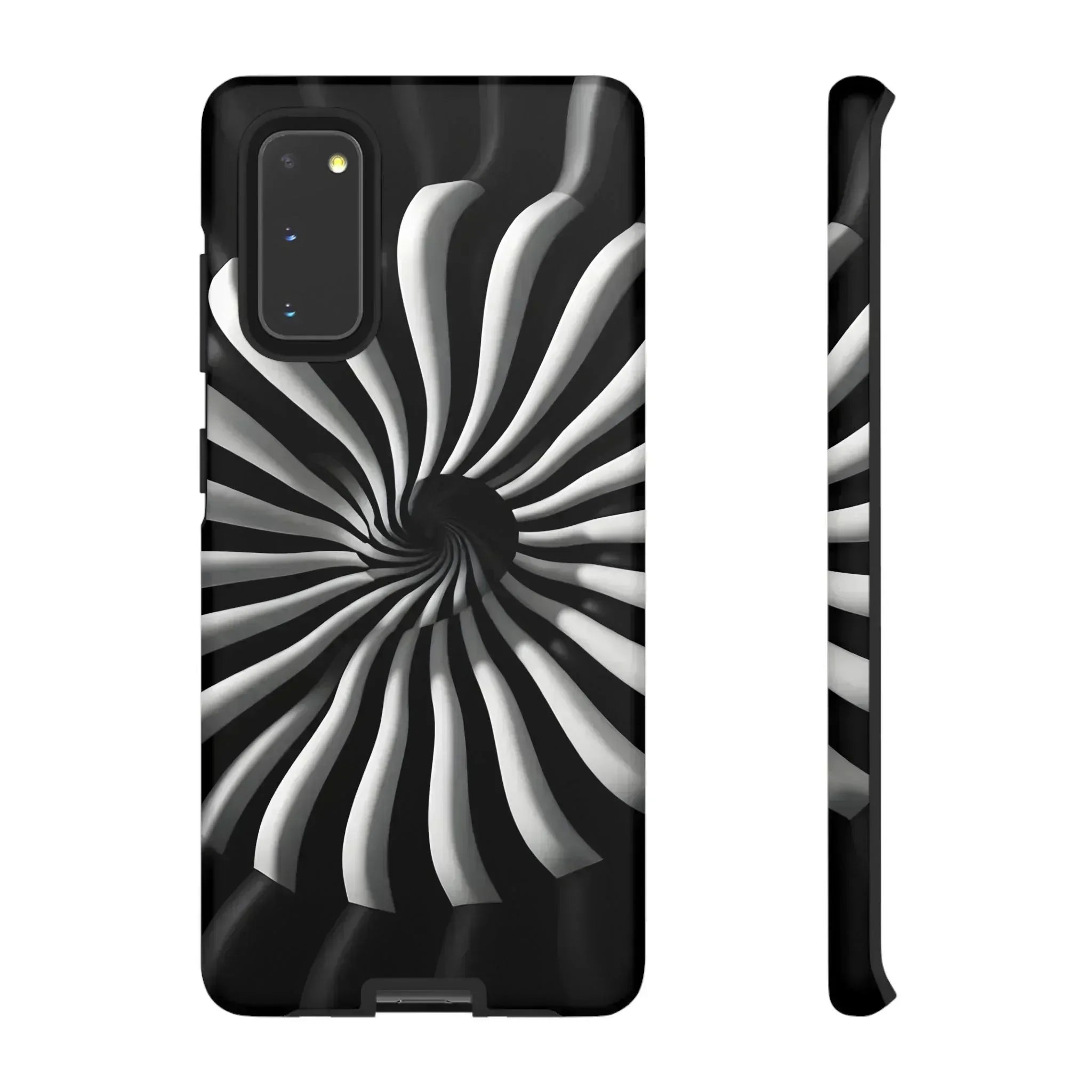 Hypnotic Black and White Spiral Phone Case for iPhone & Galaxy - KARARMDESIGN