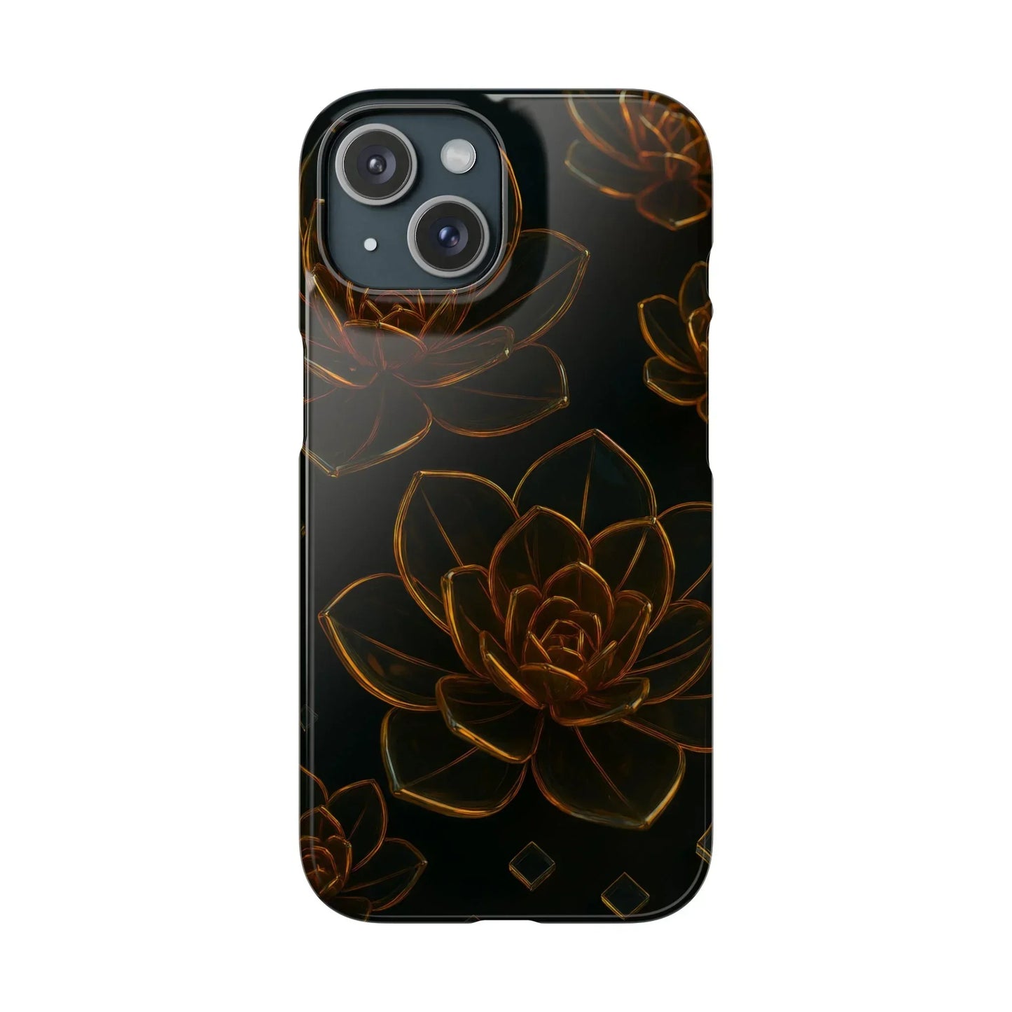Glass Flower Phone Case for iPhone 7-16 and Galaxy S10-S24 Models
