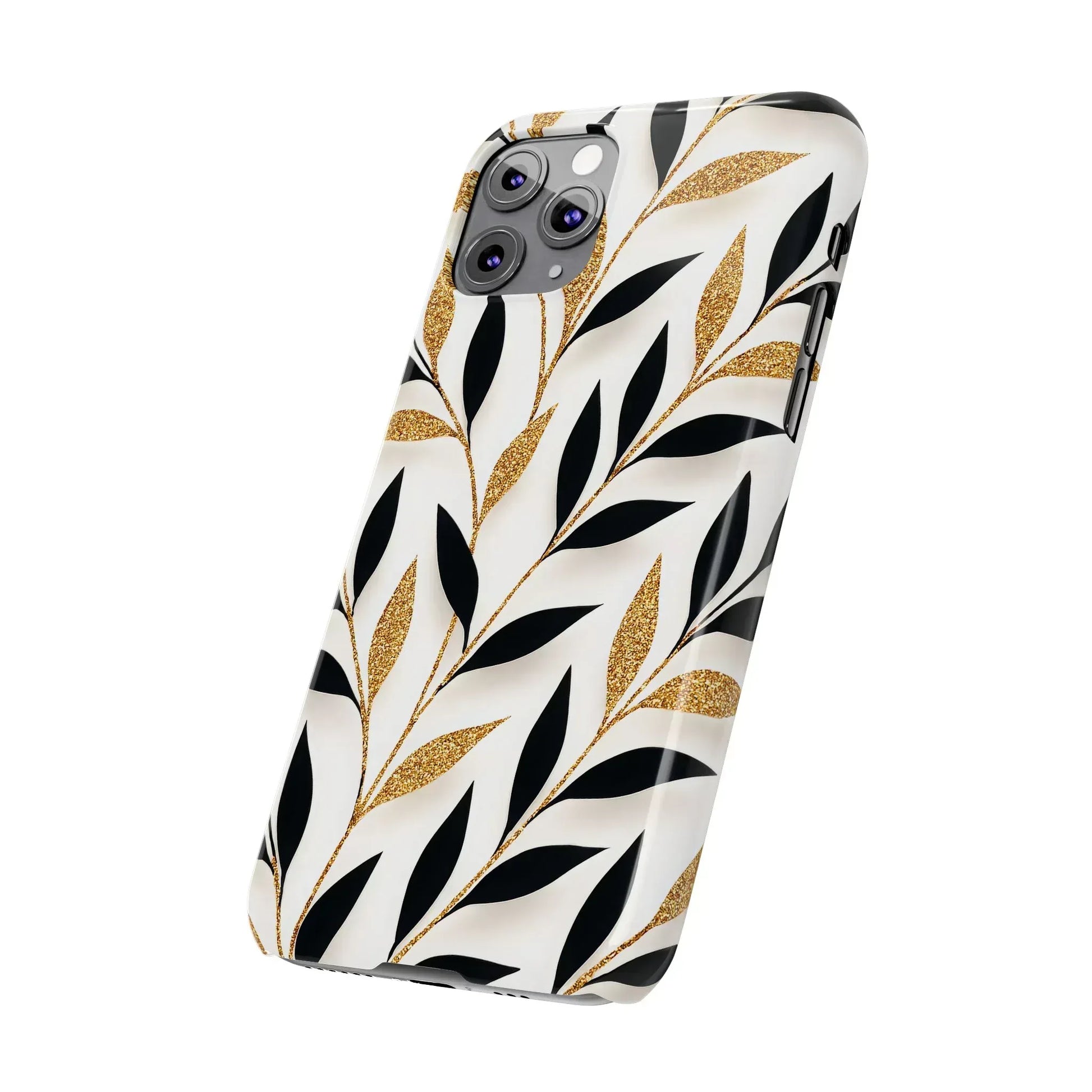Botanical Gold Leaf Phone Case for iPhone 11-17 - KARARMDESIGN