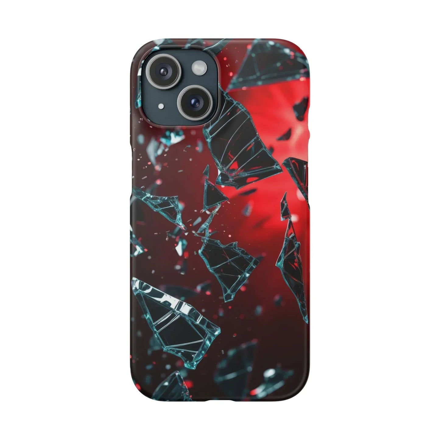 "Crimson Impact" Realistic Glass Shard Snap Phone Case for iPhone 7-16 and Samsung Galaxy S10-S24 Models - KarArmDesign