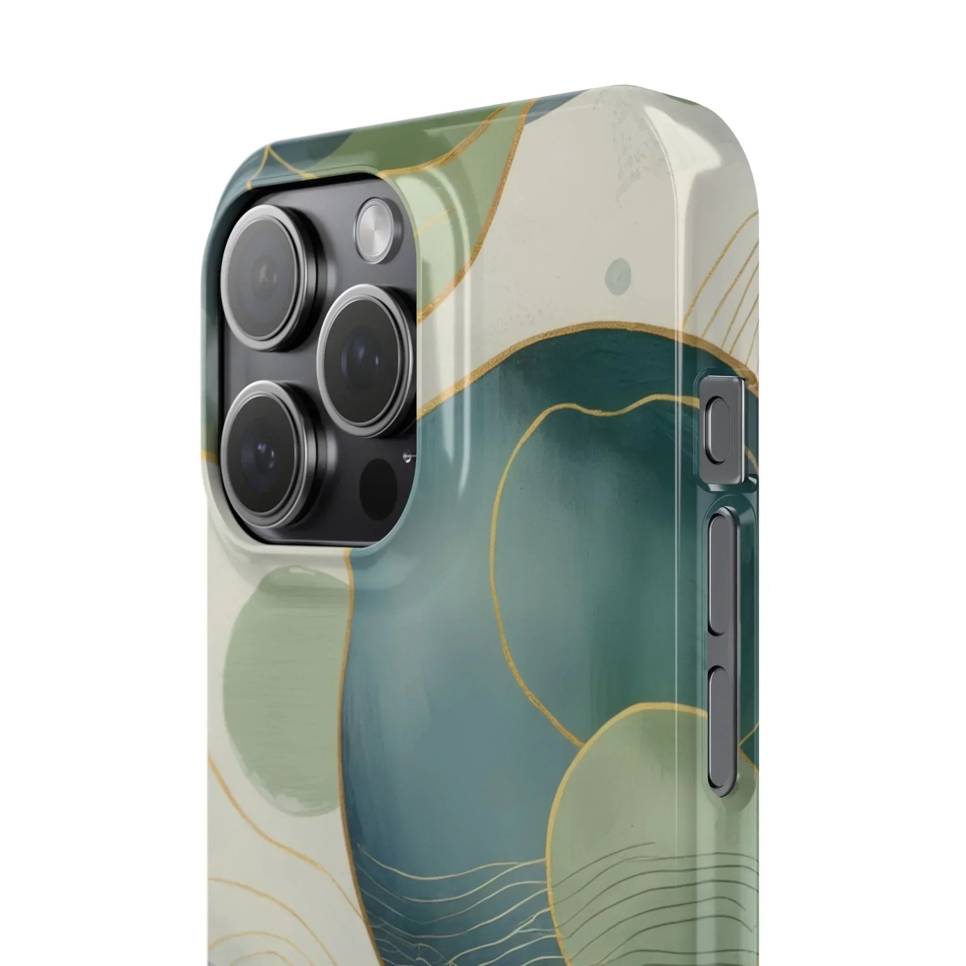 Abstract Teal Slim Phone Case for iPhone 12-16 Models - KarArmDesign