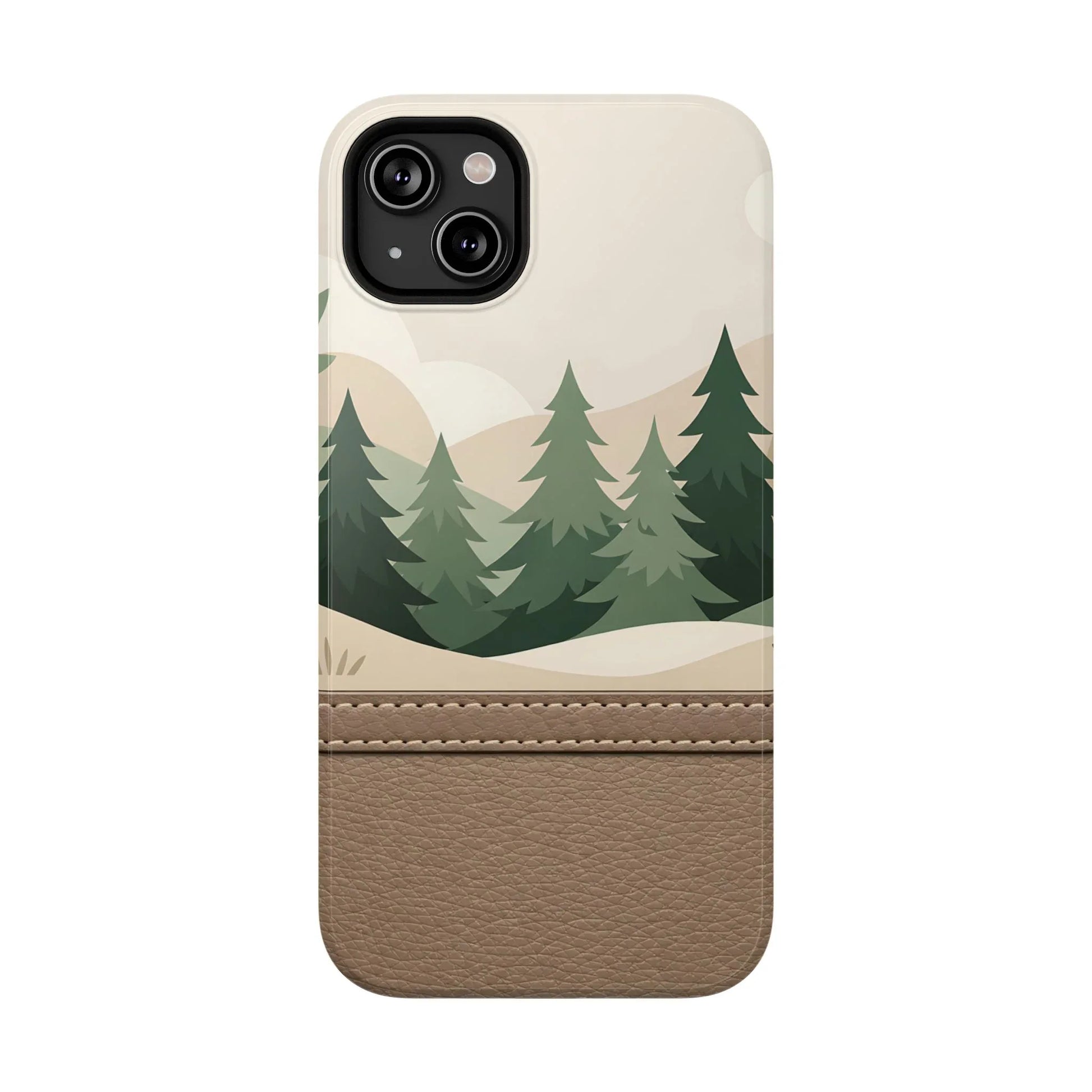 Forest Leather Phone Case for iPhone 11-17 and Galaxy S21-S25 - KARARMDESIGN