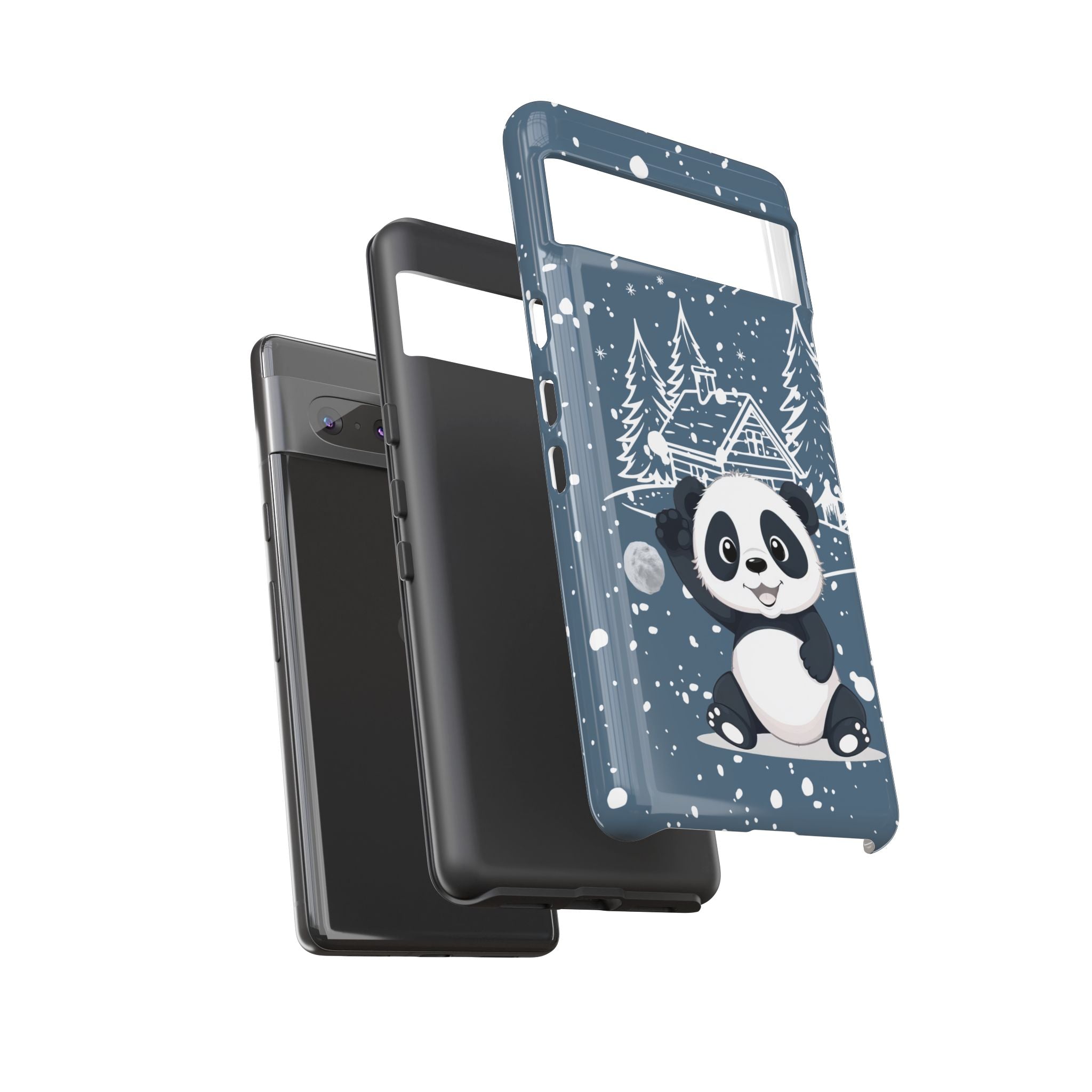 Cute Panda Phone Case for Samsung Galaxy S20–S26 & Google Pixel 6–9