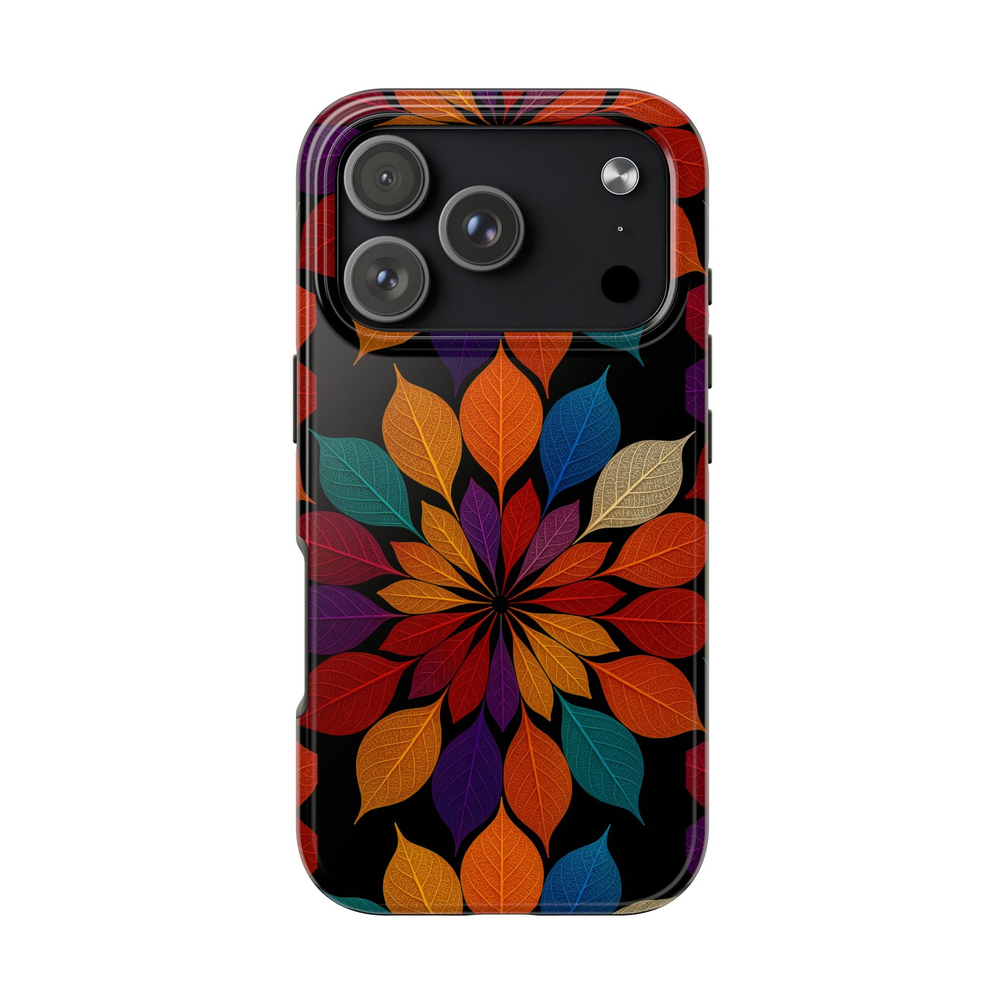 Leaf Mandala Phone Case for iPhone 11–17 & Galaxy S21–S26