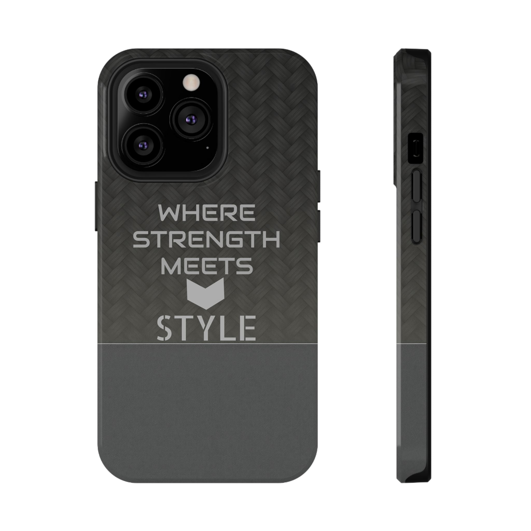 Gray Carbon Phone Case for iPhone 12-16 and Galaxy S21-S22
