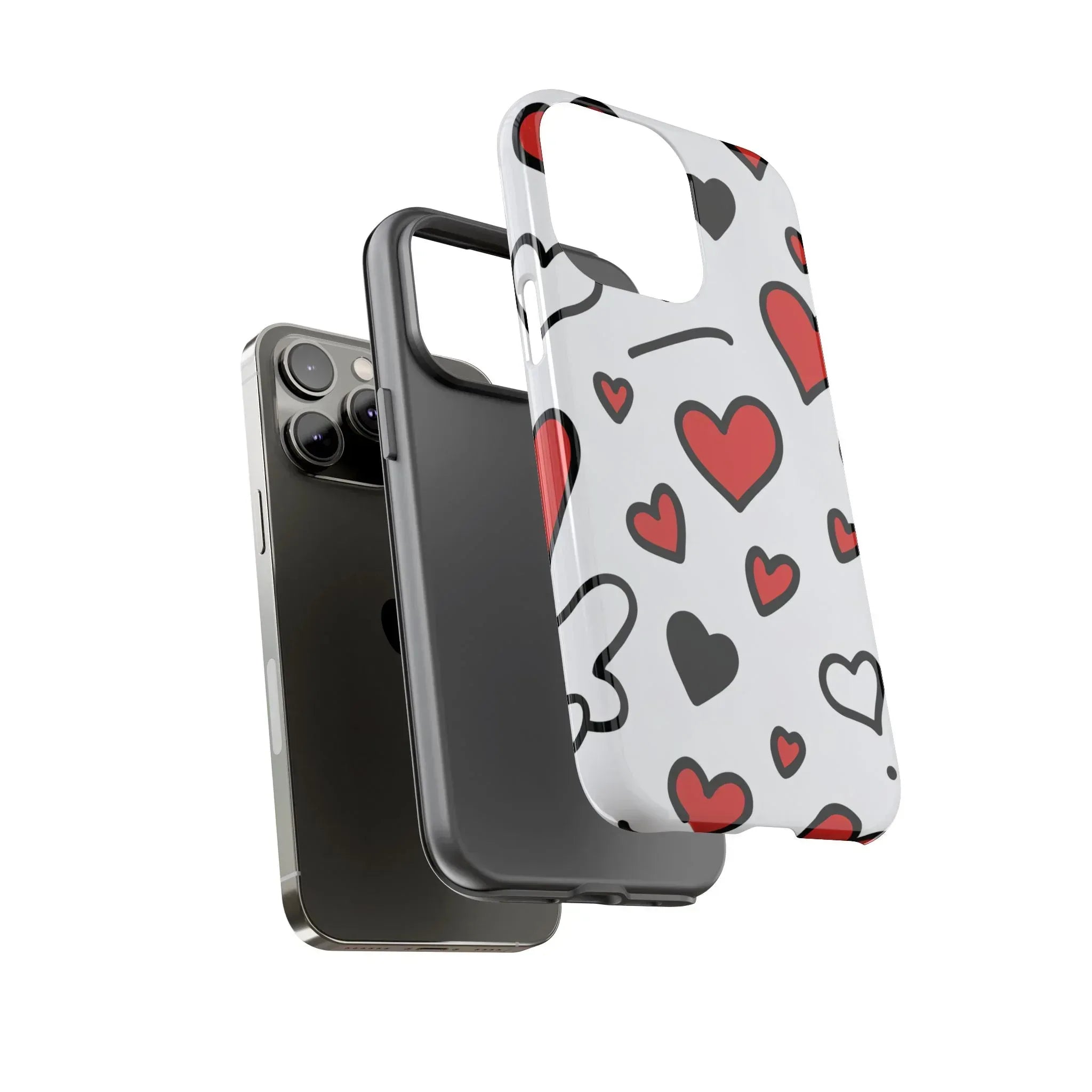 Scattered Hearts Phone Case for iPhone 11-17 and Galaxy S10-S25 - KARARMDESIGN