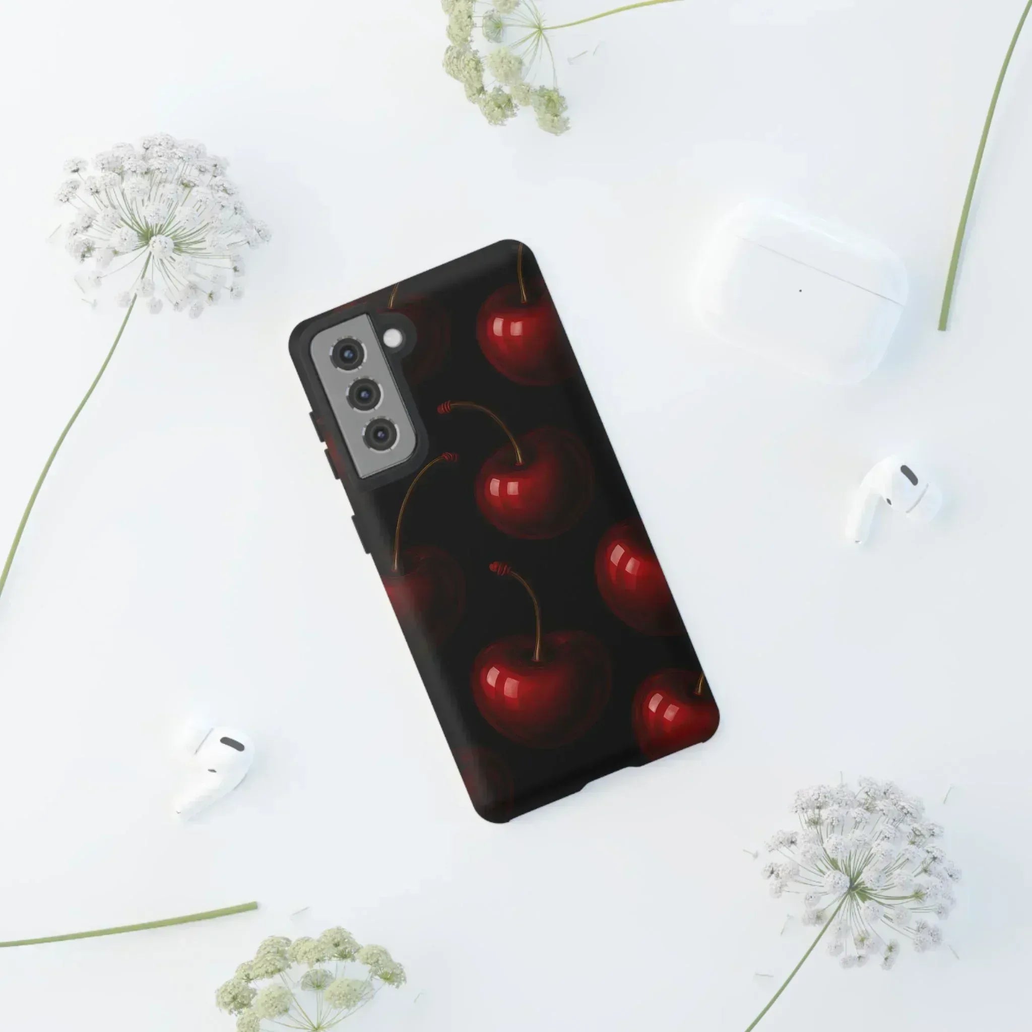 Cherry Phone Case for iPhone X-16 and Galaxy S20-S25 - KARARMDESIGN
