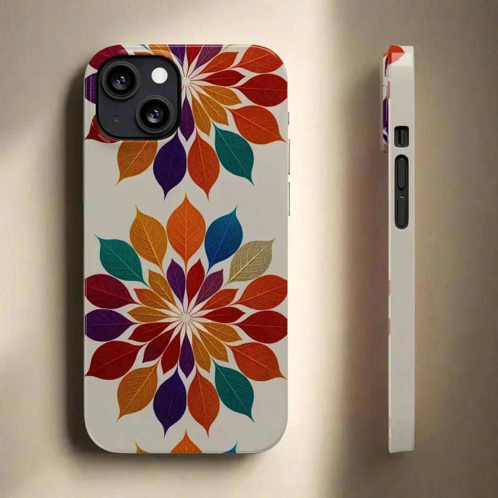 Leaf Mandala Phone Case for iPhone 11-16 - KARARMDESIGN