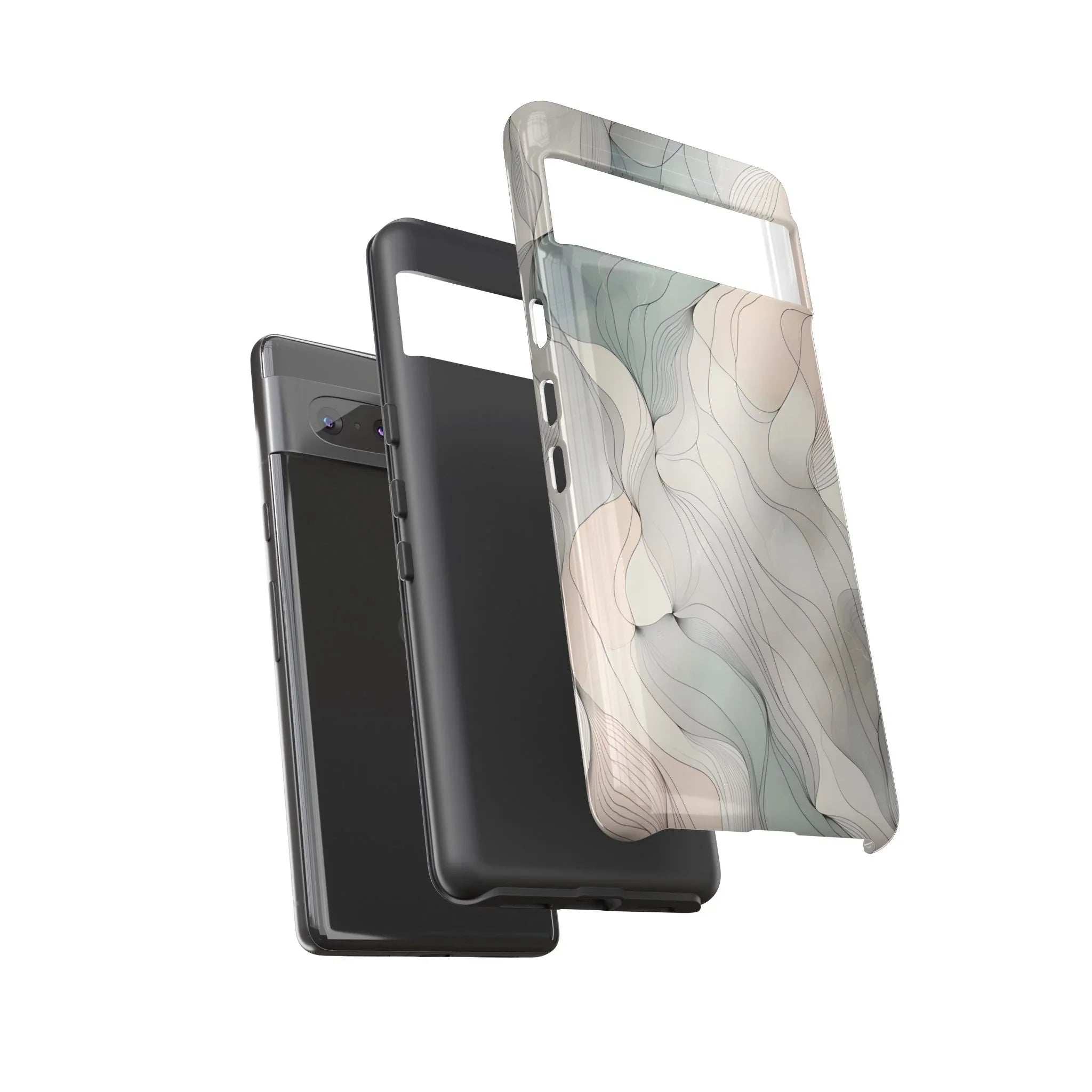 Pastel Wave Phone Case – Minimalist Design for iPhone & Pixel - KARARMDESIGN