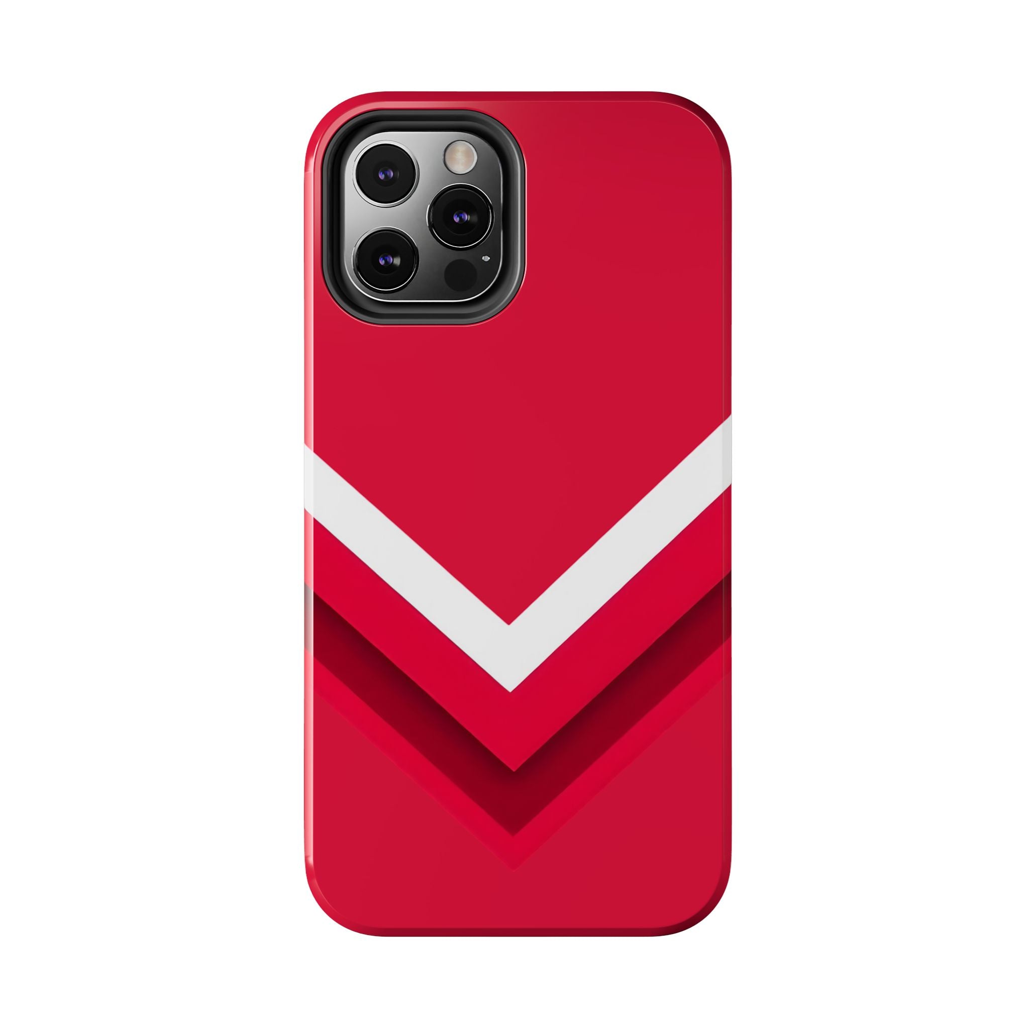 Red Chevron Armor Phone Case for iPhone 11–16 & Galaxy S21–S24