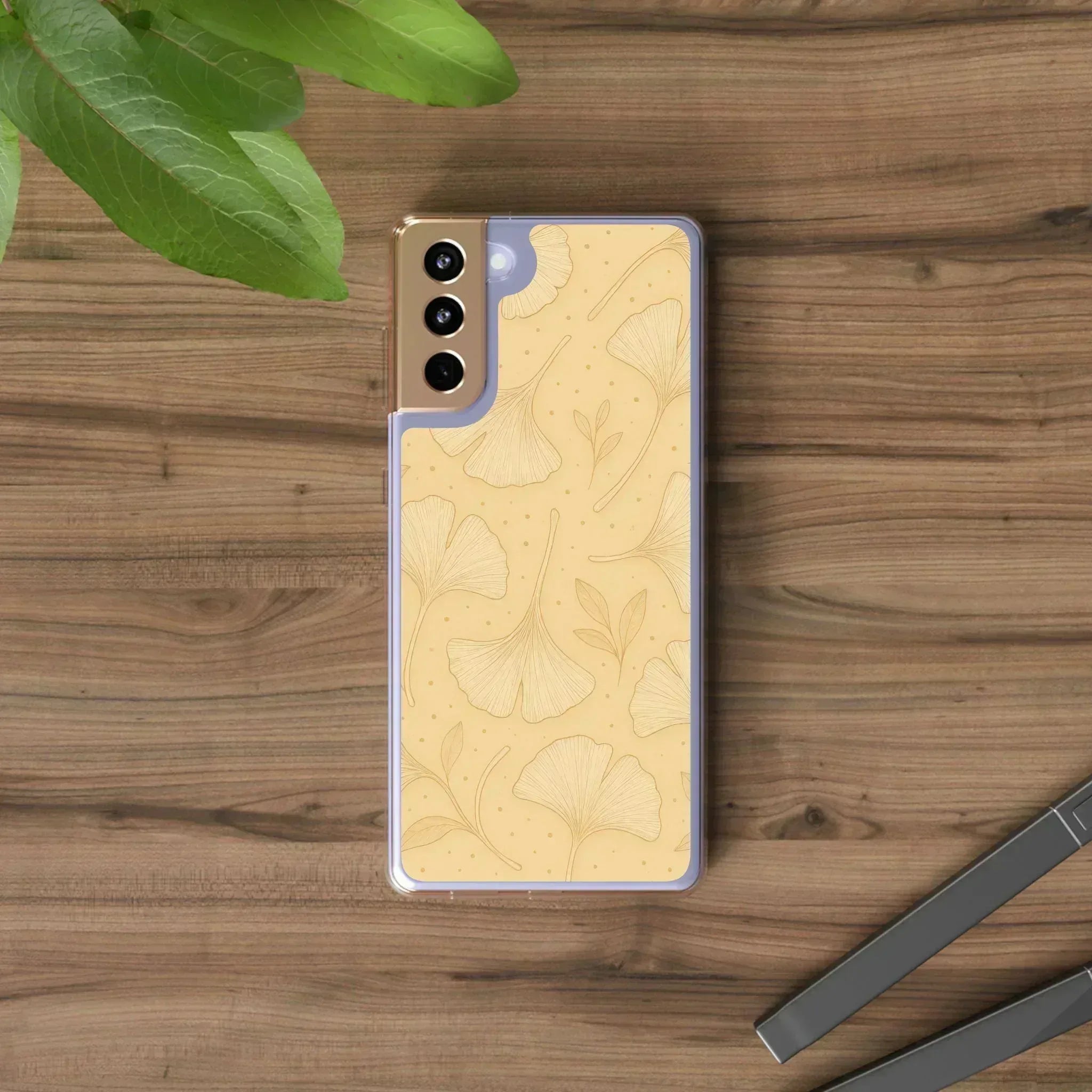 Ginkgo floral phone case for iPhone 12-16 and Galaxy S21 - KARARMDESIGN